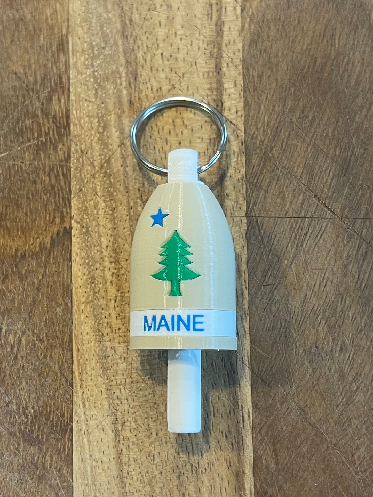 1901 Maine Flag Keychain Buoy