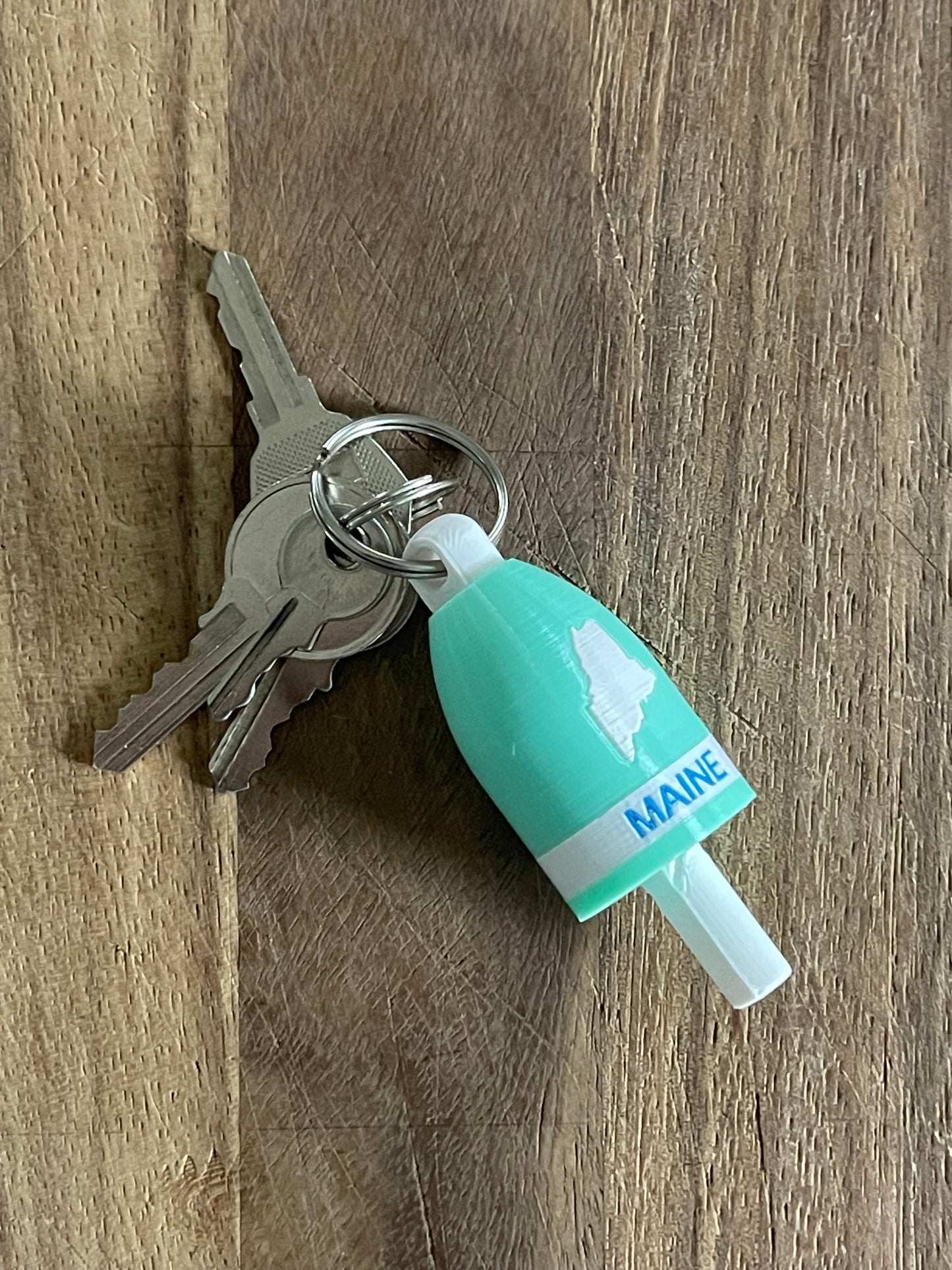 Maine Silhouette Keychain Buoy