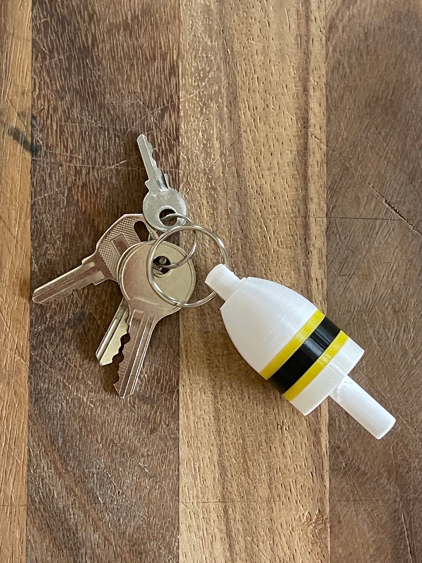 Boston Hockey Keychain Buoy White