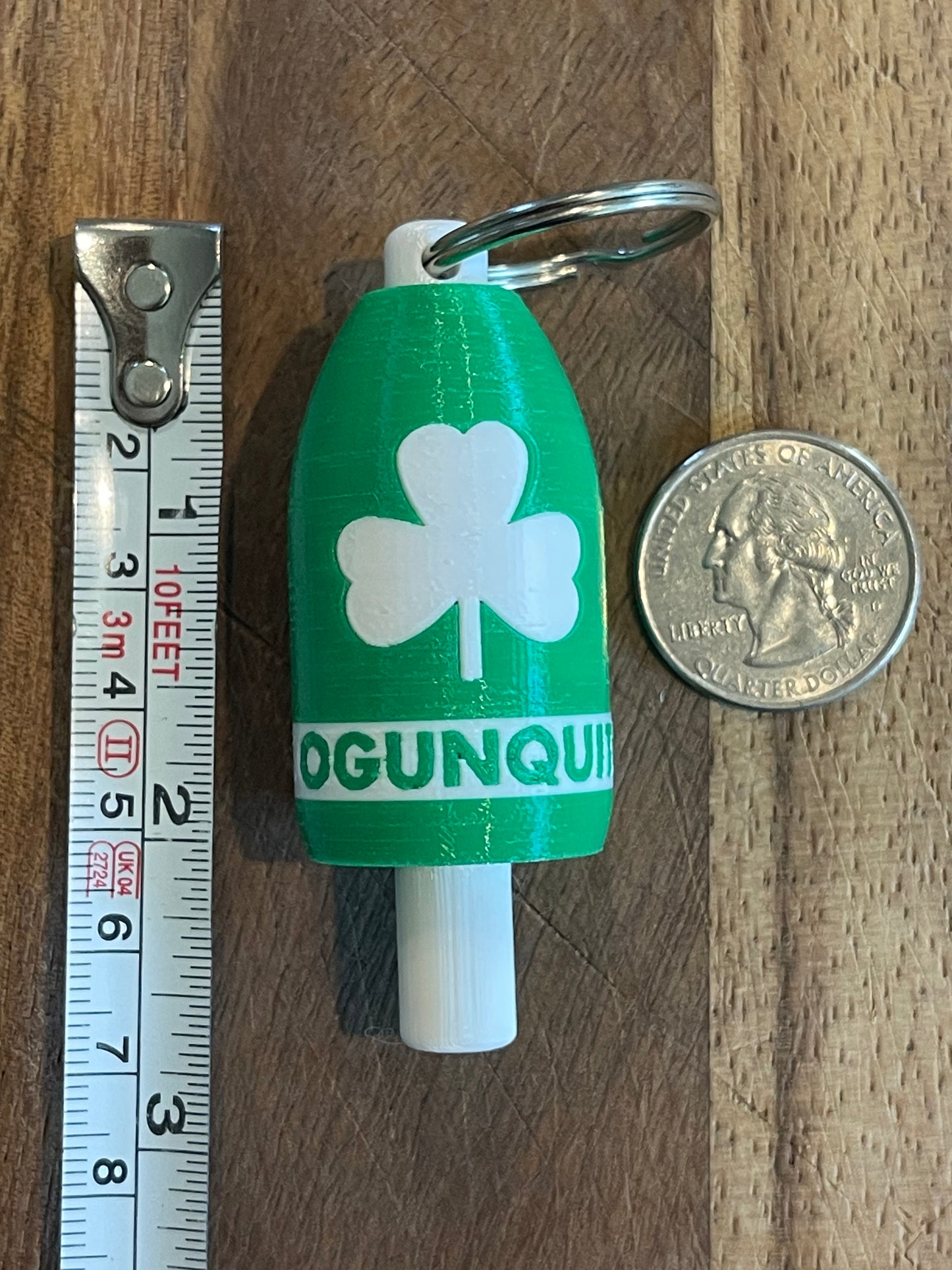 Green White Shamrock Keychain Buoy (GWS)