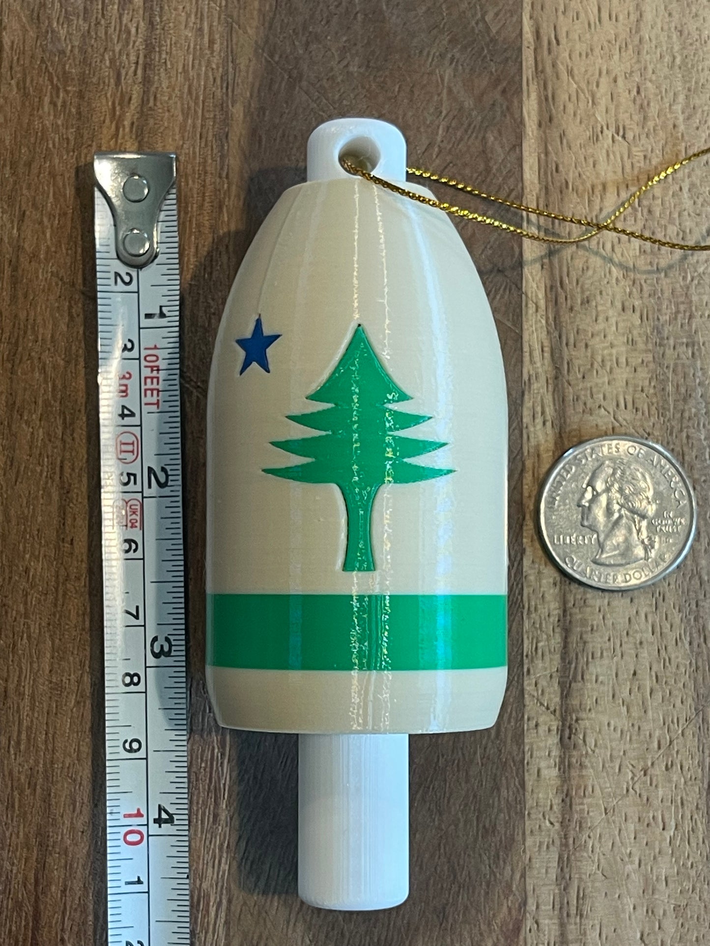 1901 Maine State Flag Lobster Buoy Christmas Ornament (1901)