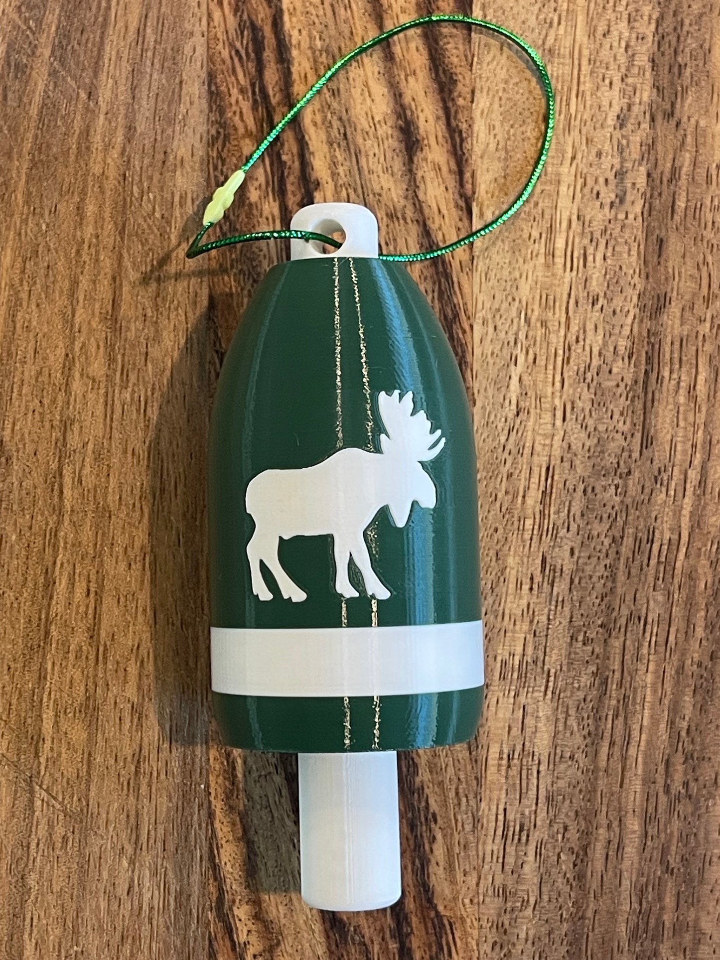 Dark Green White Moose Lobster Buoy Christmas Ornament (DGWM)