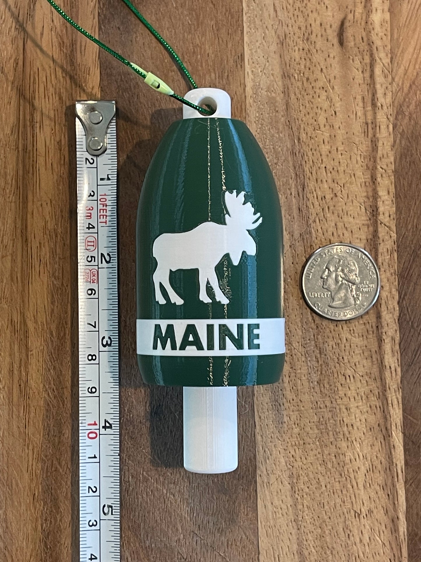 Dark Green White Moose Lobster Buoy Christmas Ornament (DGWM)