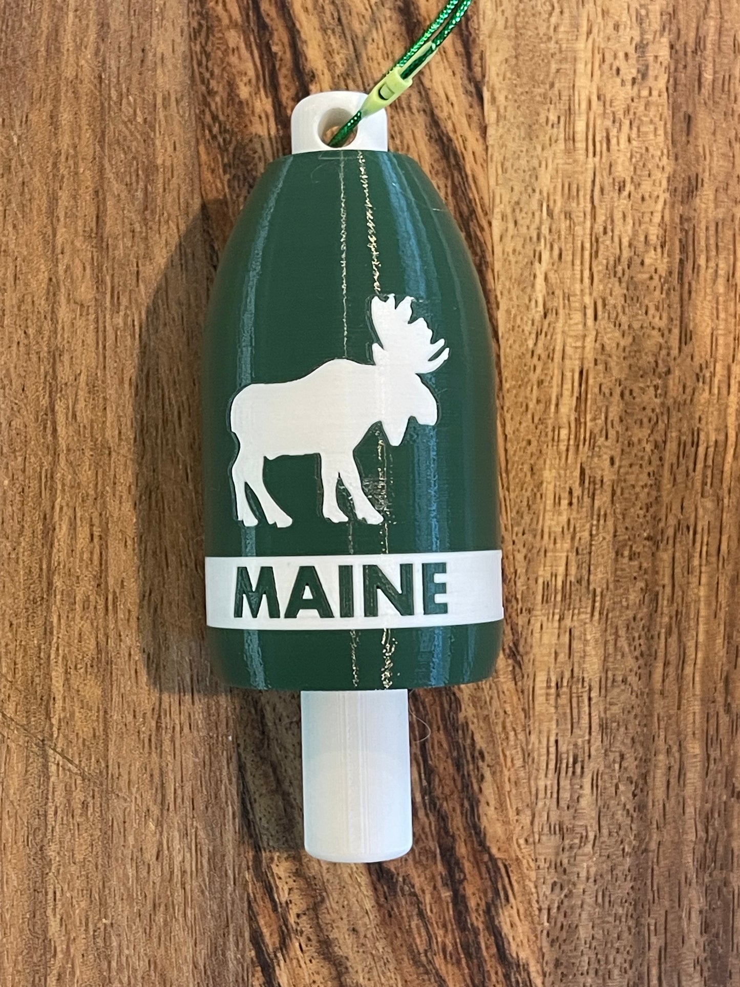 Dark Green White Moose Lobster Buoy Christmas Ornament (DGWM)