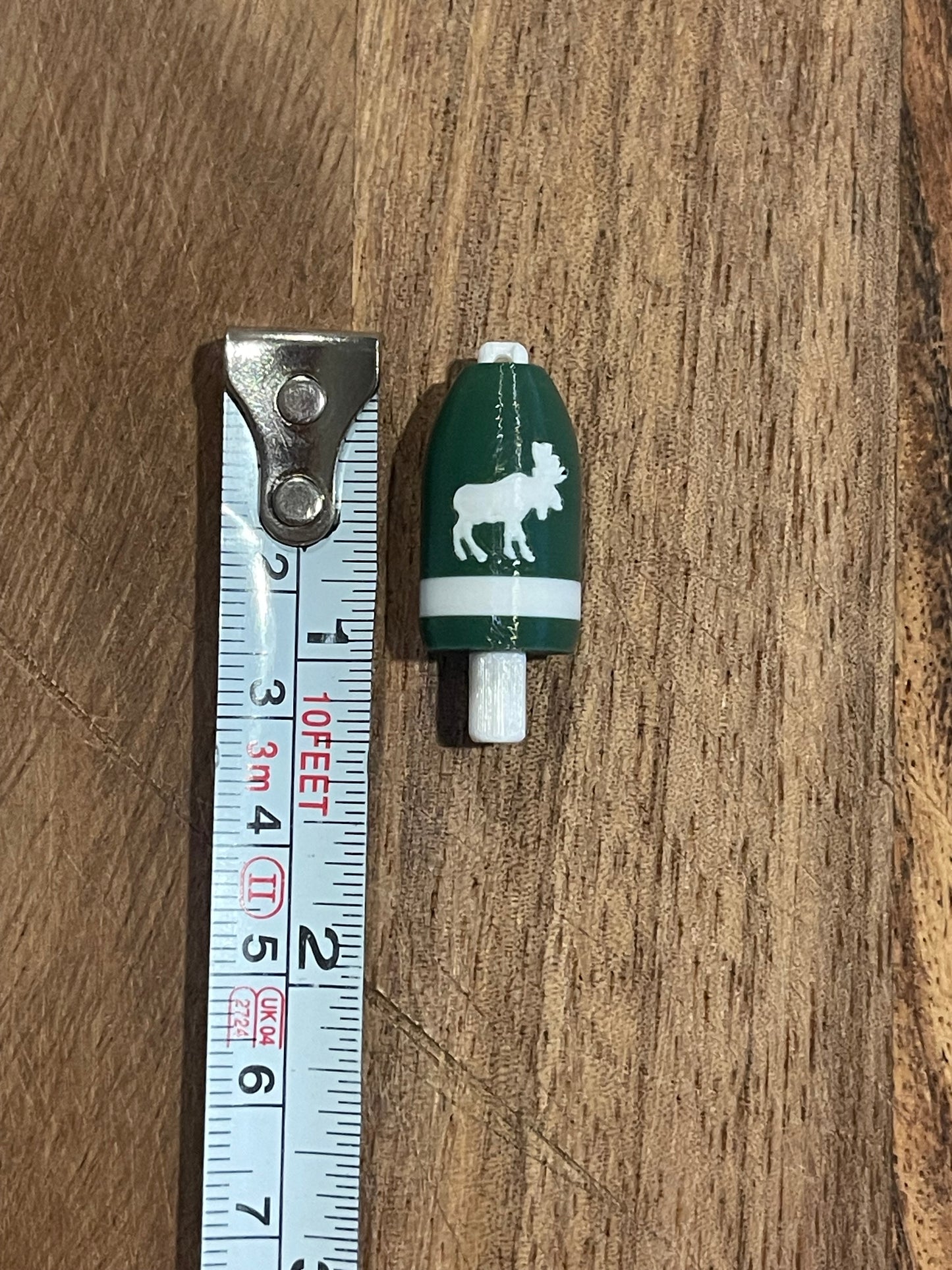 Dark Green White Moose Buoy Earrings (DGWM)