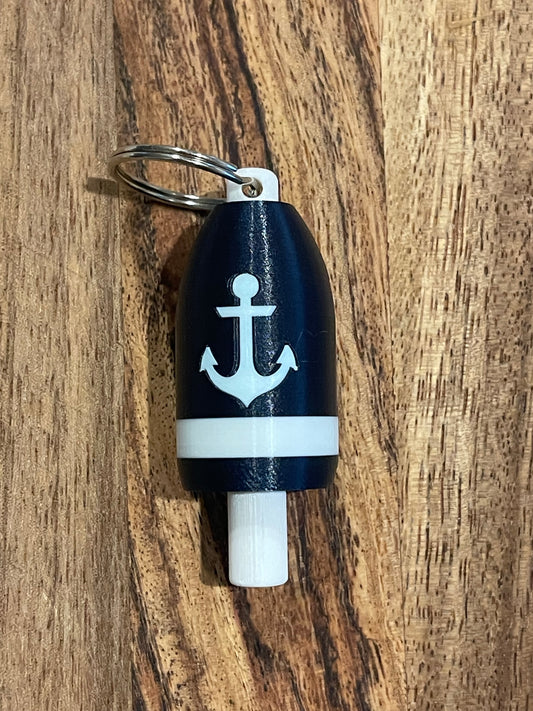Navy White Anchor Keychain Buoy (NWA)
