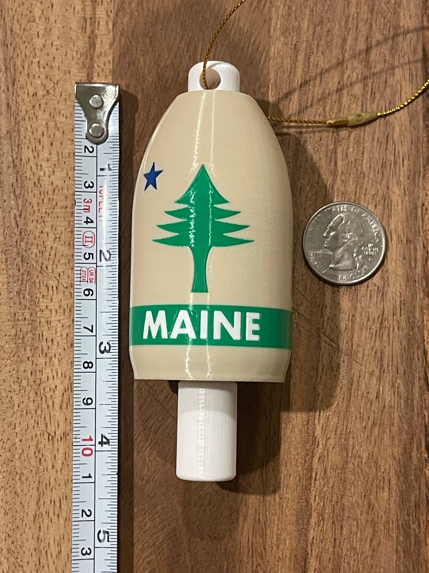 1901 Maine State Flag Lobster Buoy Christmas Ornament (1901)