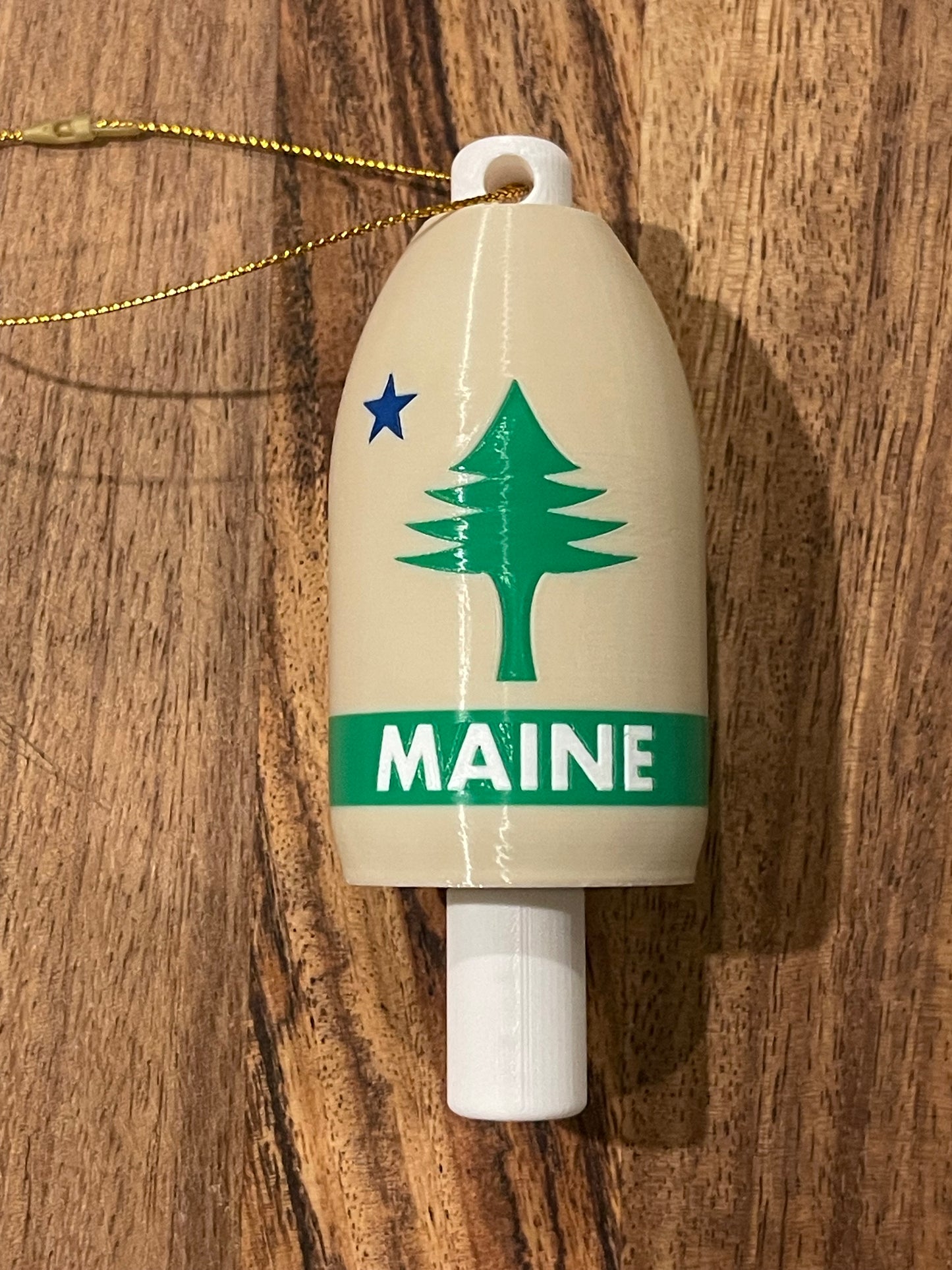 1901 Maine State Flag Lobster Buoy Christmas Ornament (1901)