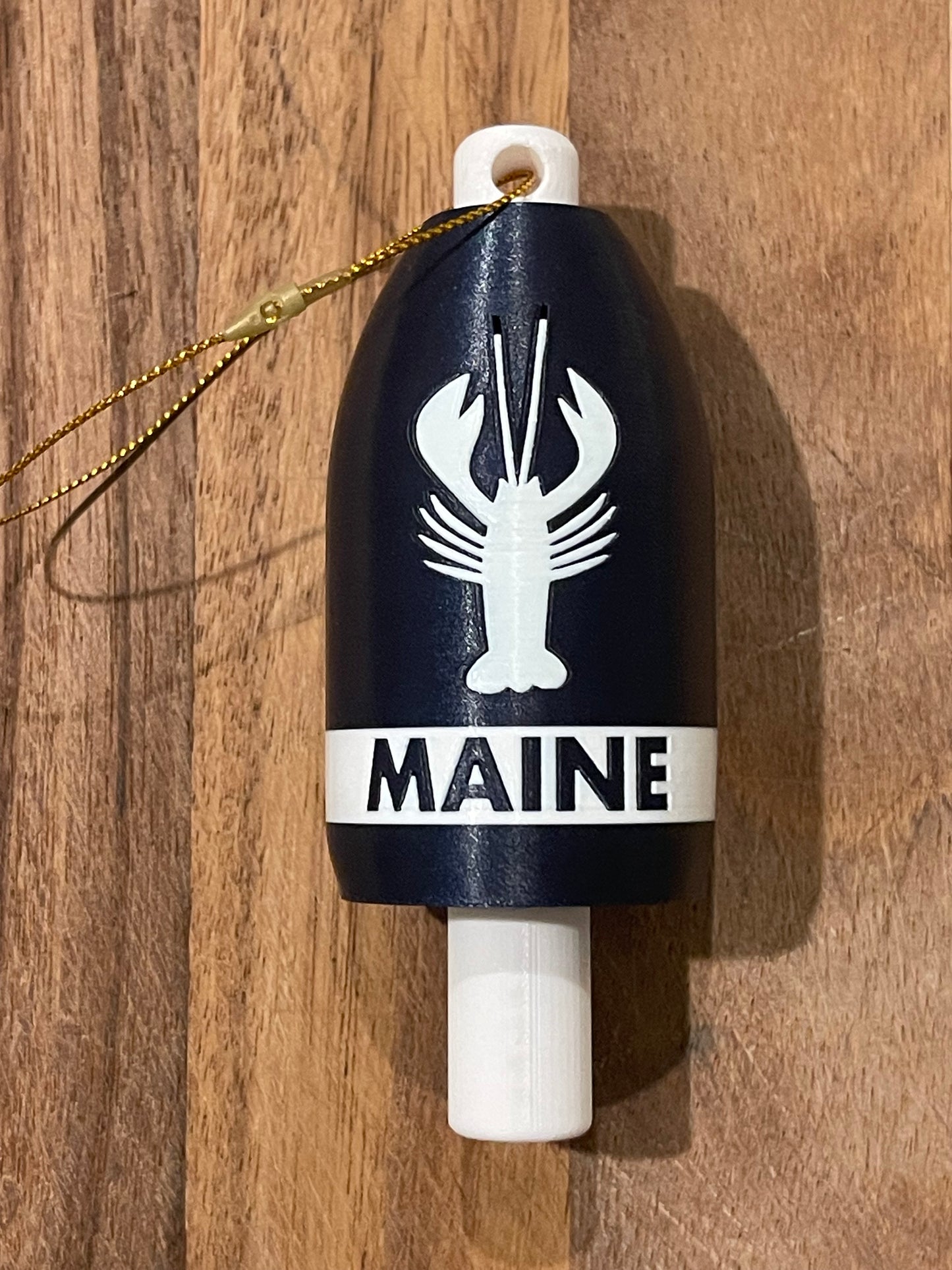Navy White Classic Lobster Buoy Ornament (NWL)
