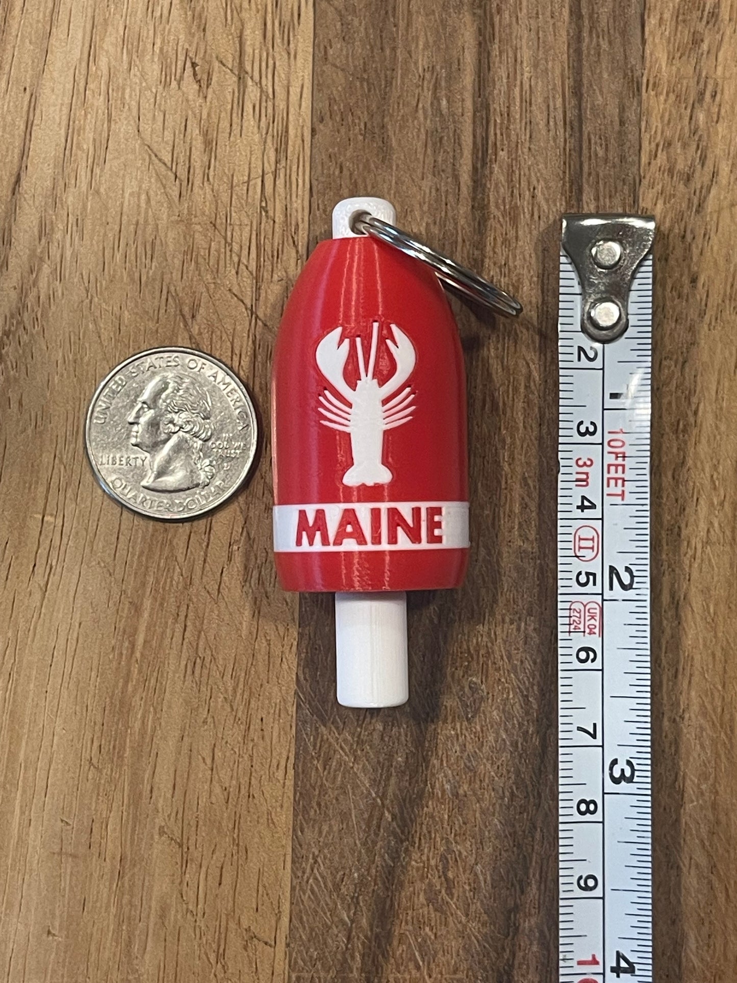 Red White Classic Lobster Keychain Buoy (RWL)