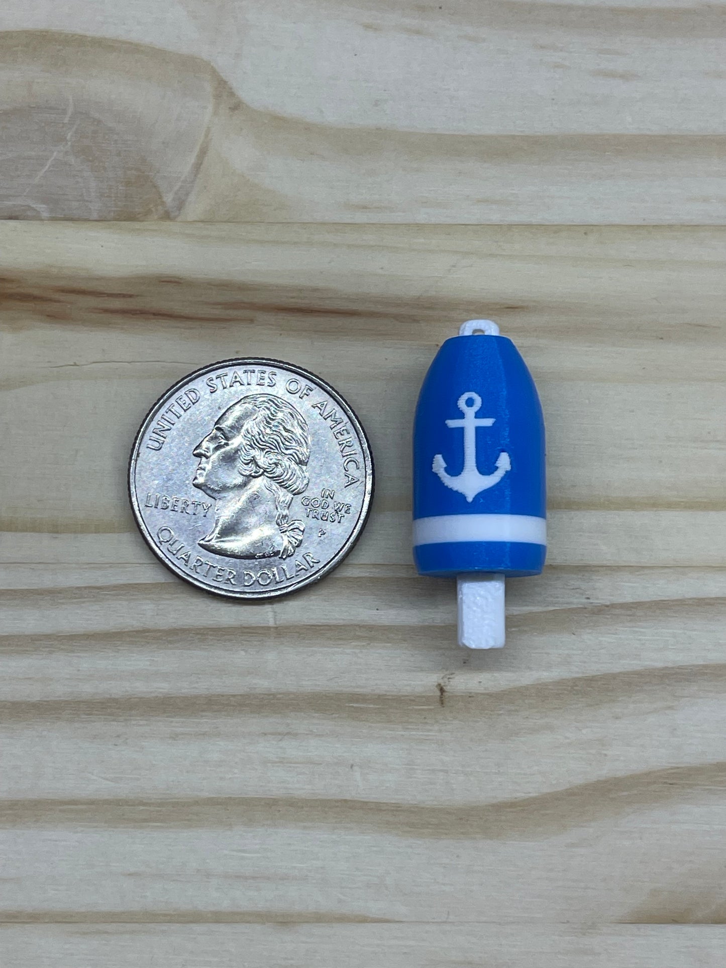 Electric Blue White Anchor Lobster Buoy Earrings