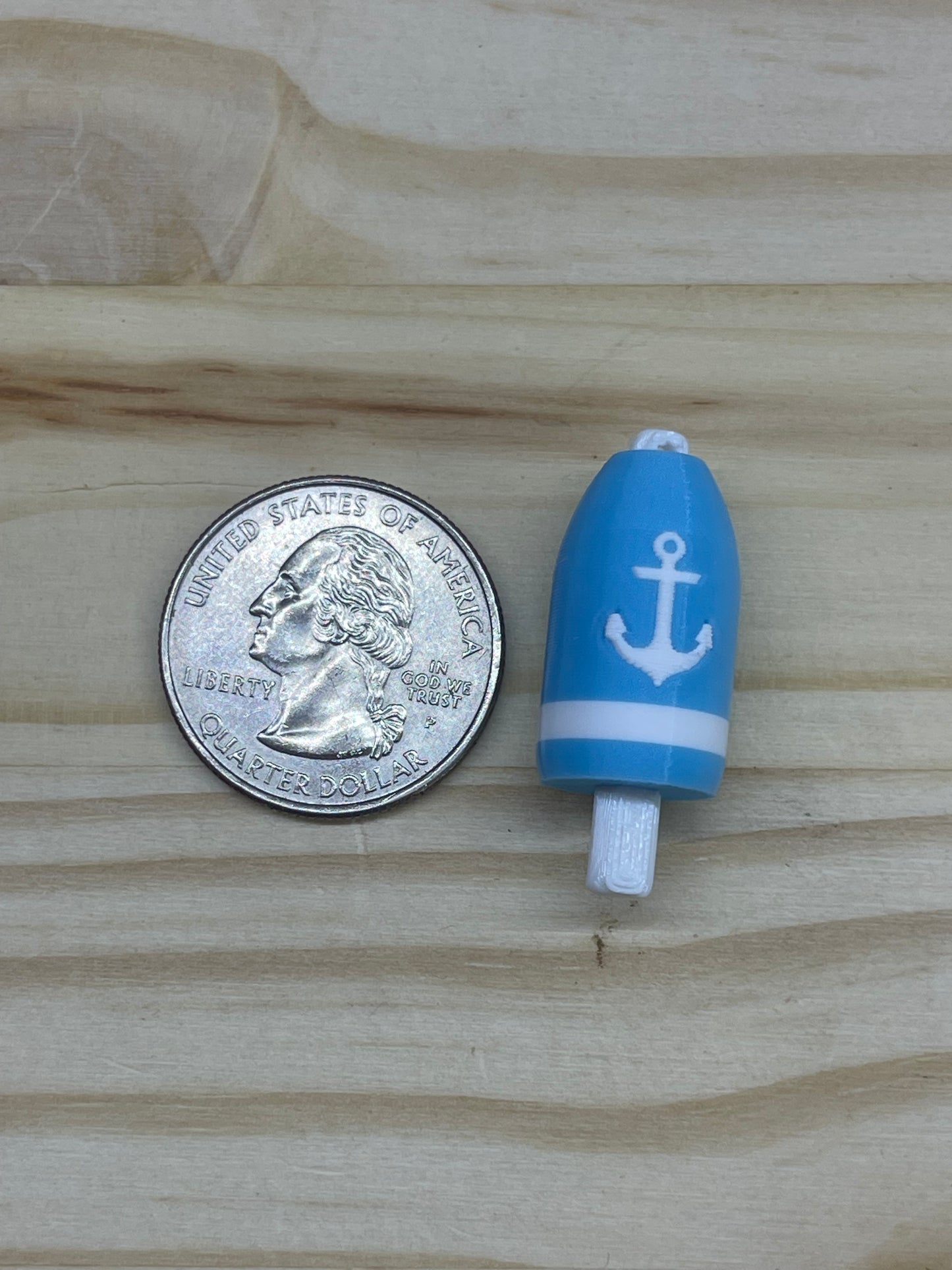 Light Blue White Anchor Lobster Buoy Earrings
