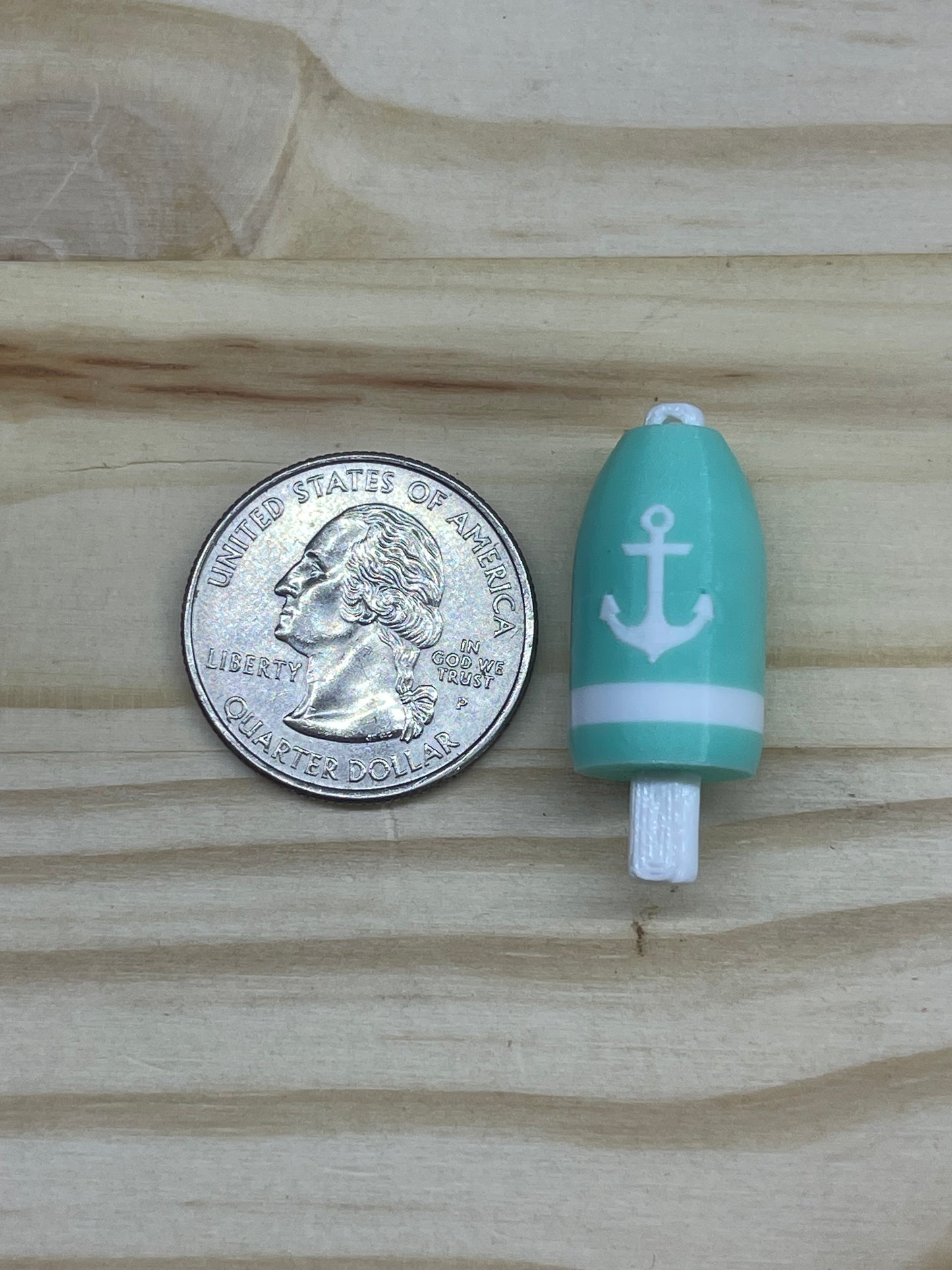 Teal White Anchor Lobster Buoy Earrings