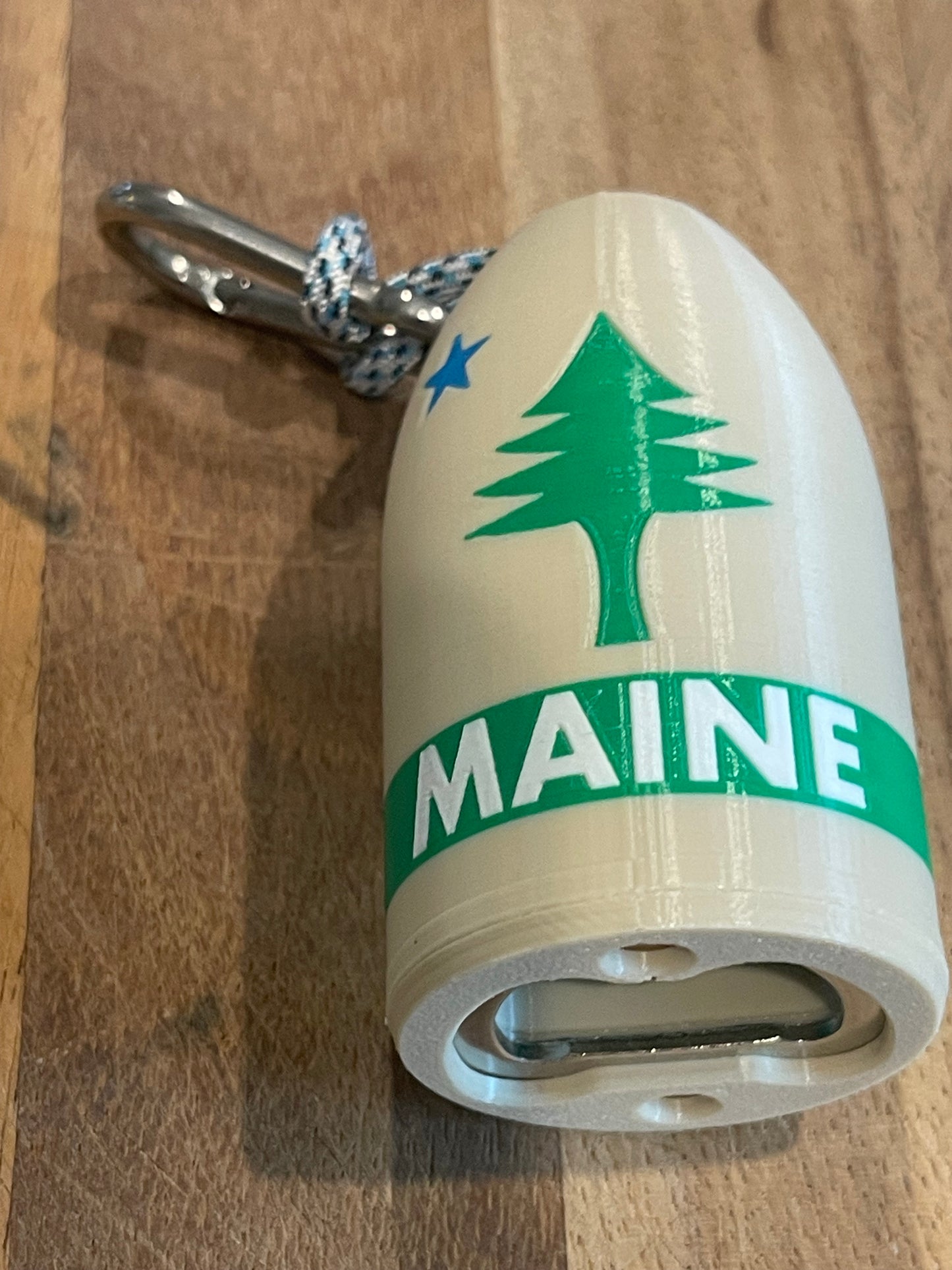1901 Maine Flag Lobster Buoy Bottle Opener