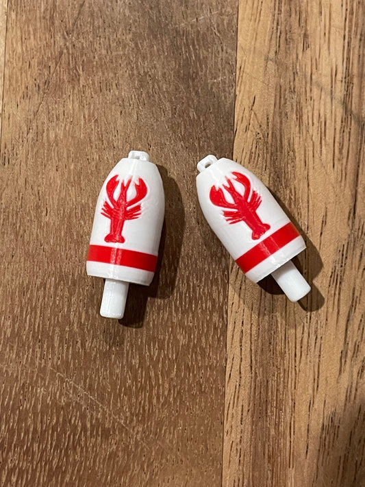 White Red Lobster Buoy Earrings (WRL)