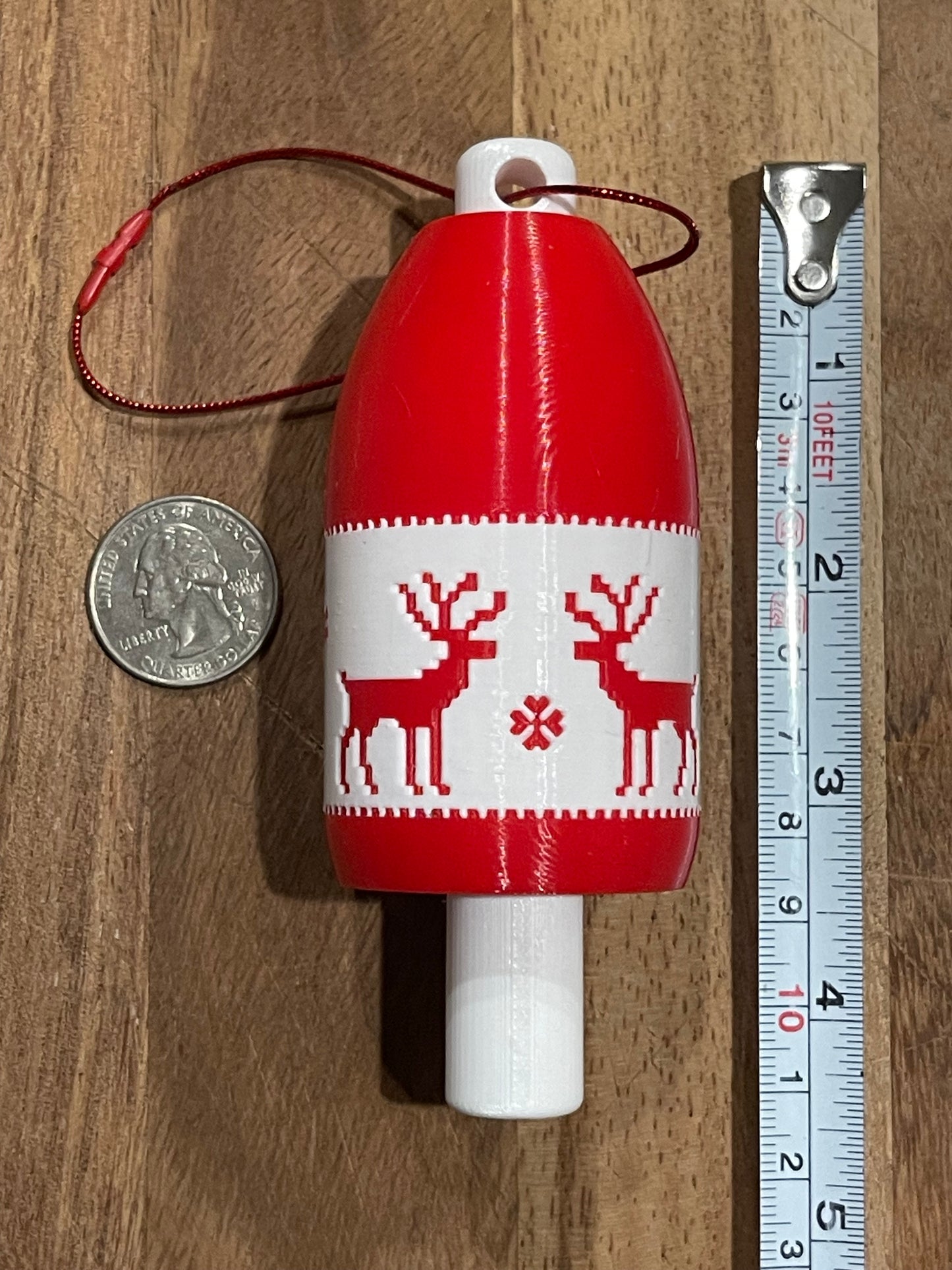 Fair Isle Deer Lobster Buoy Christmas Ornament