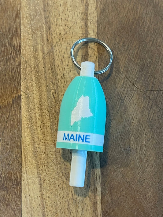 Maine Silhouette Keychain Buoy