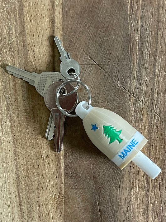 1901 Maine Flag Keychain Buoy