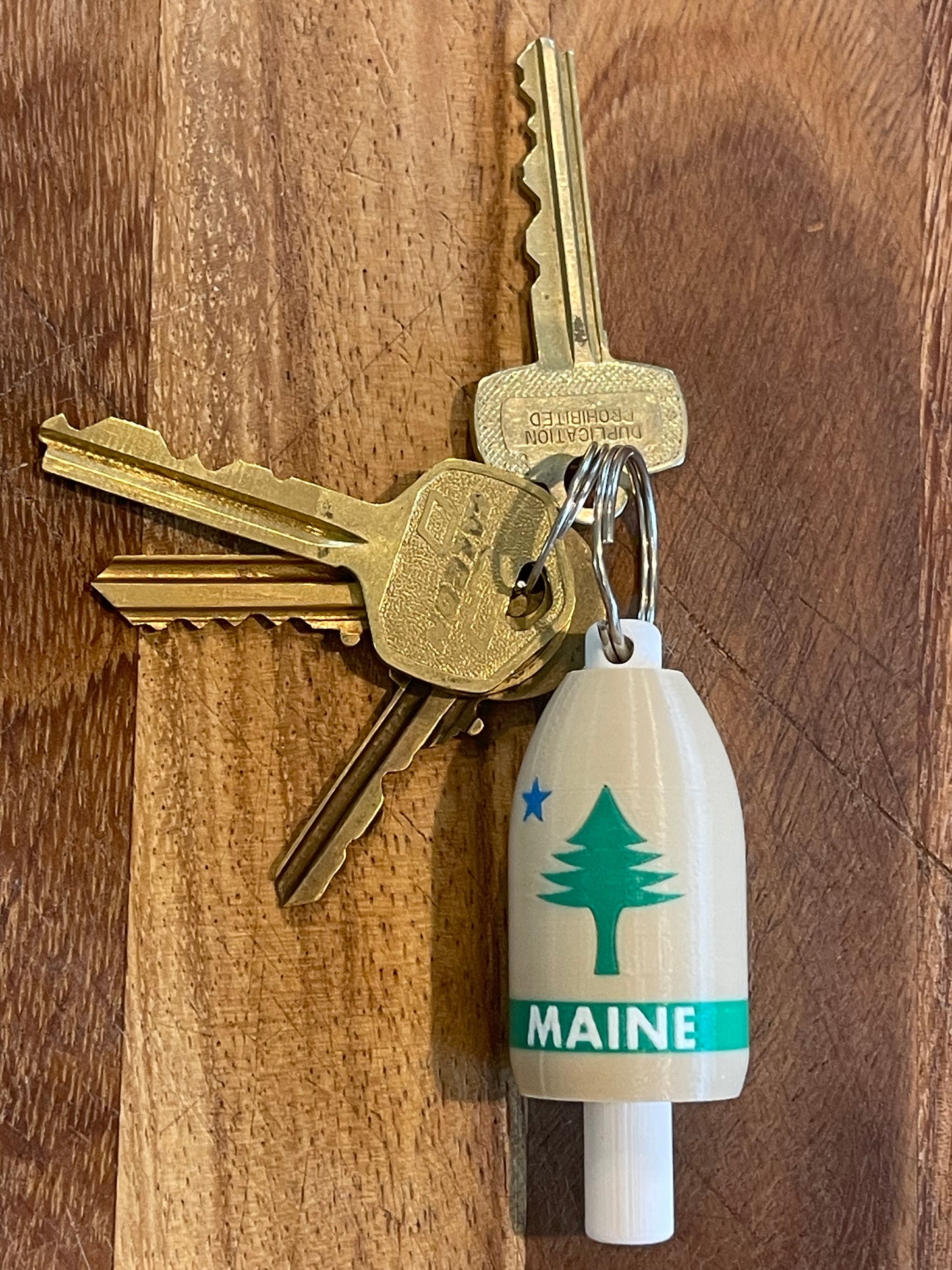 1901 Maine State Flag Keychain Buoy