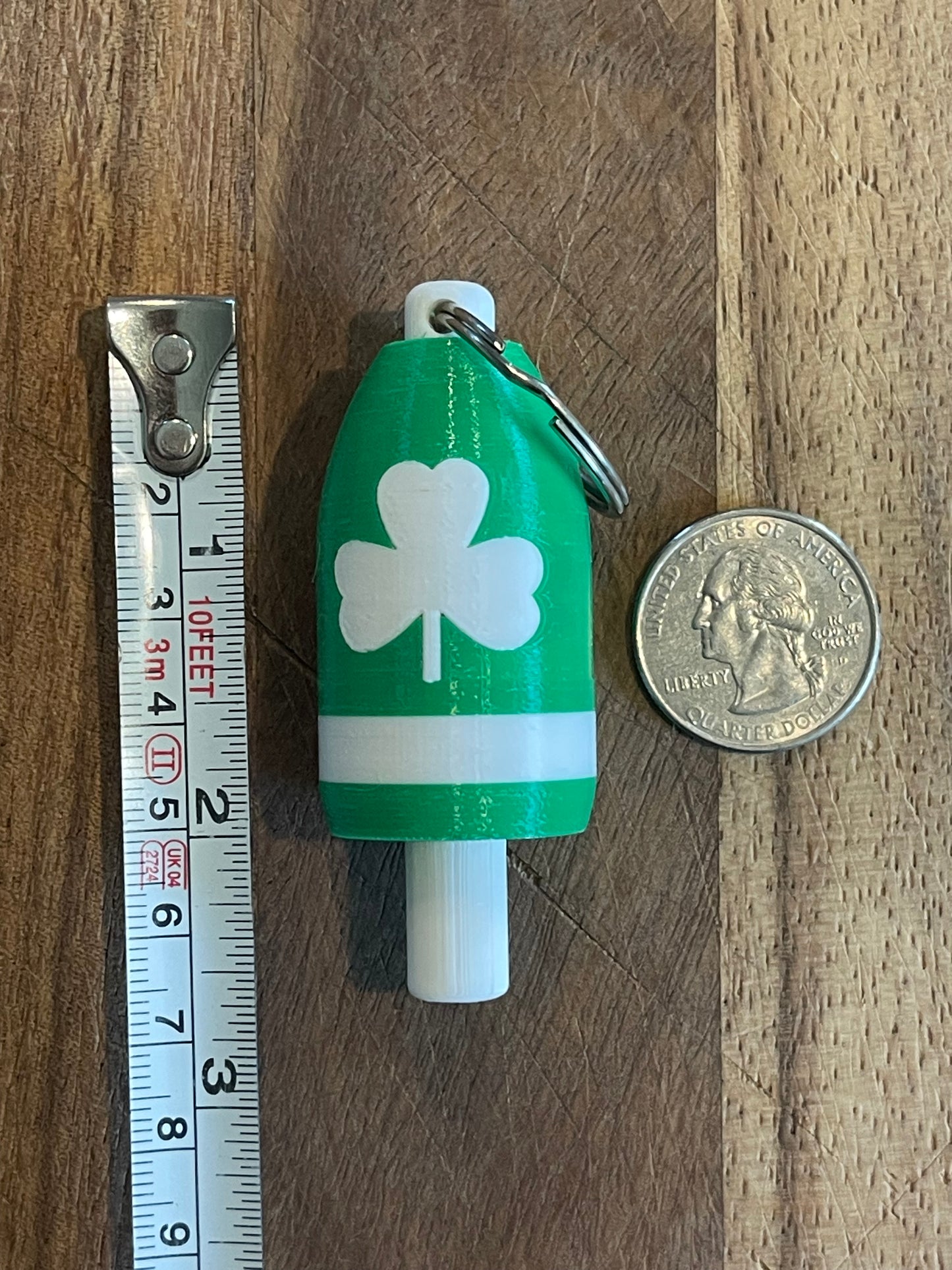 Green White Shamrock Keychain Buoy (GWS)