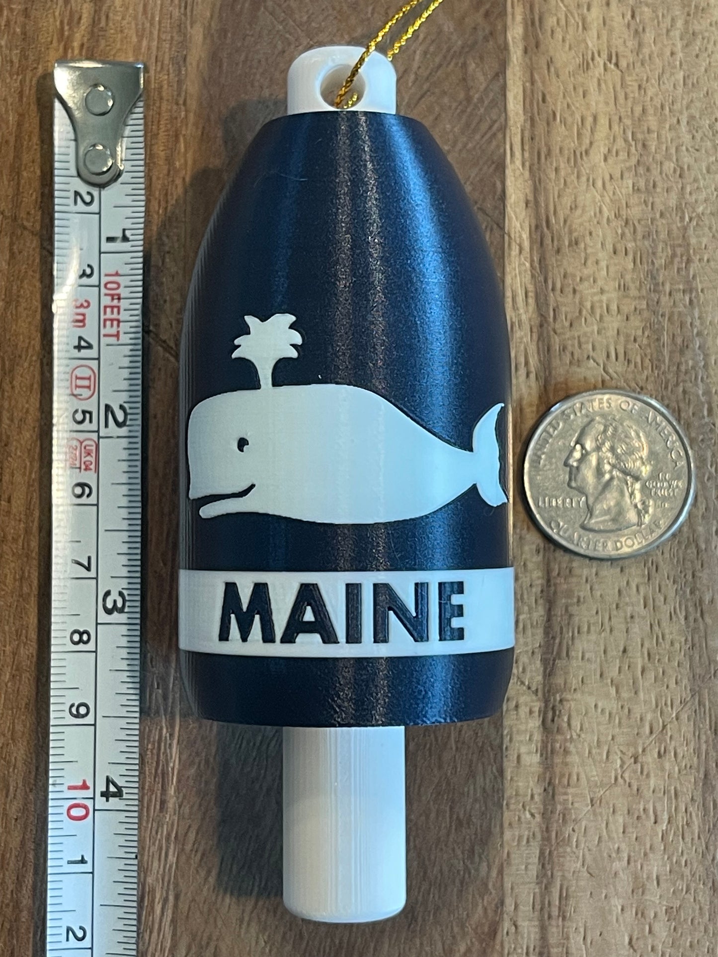 Navy White Whale Lobster Buoy Christmas Ornament (NWW)