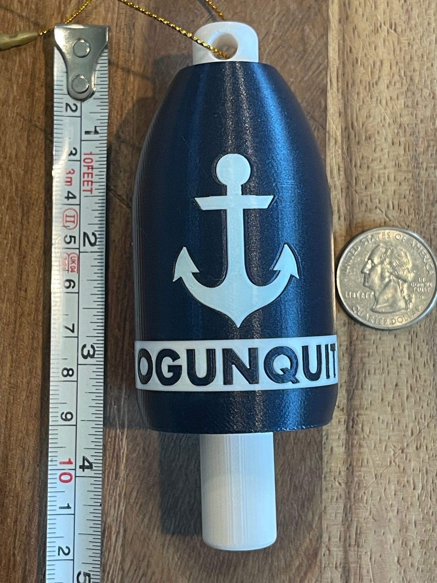 Navy White Anchor Lobster Buoy Christmas Ornament (NWA)