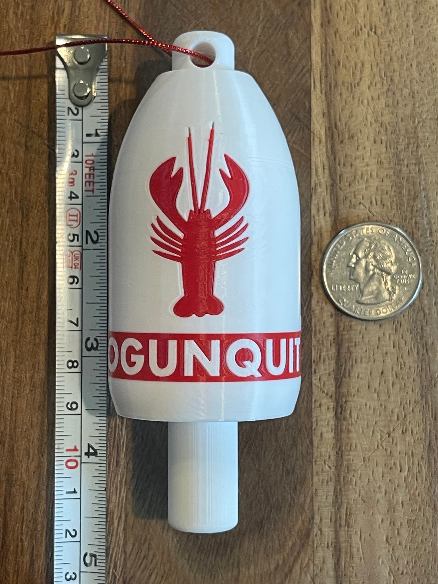 White Red Classic Lobster Buoy Ornament (WRL)