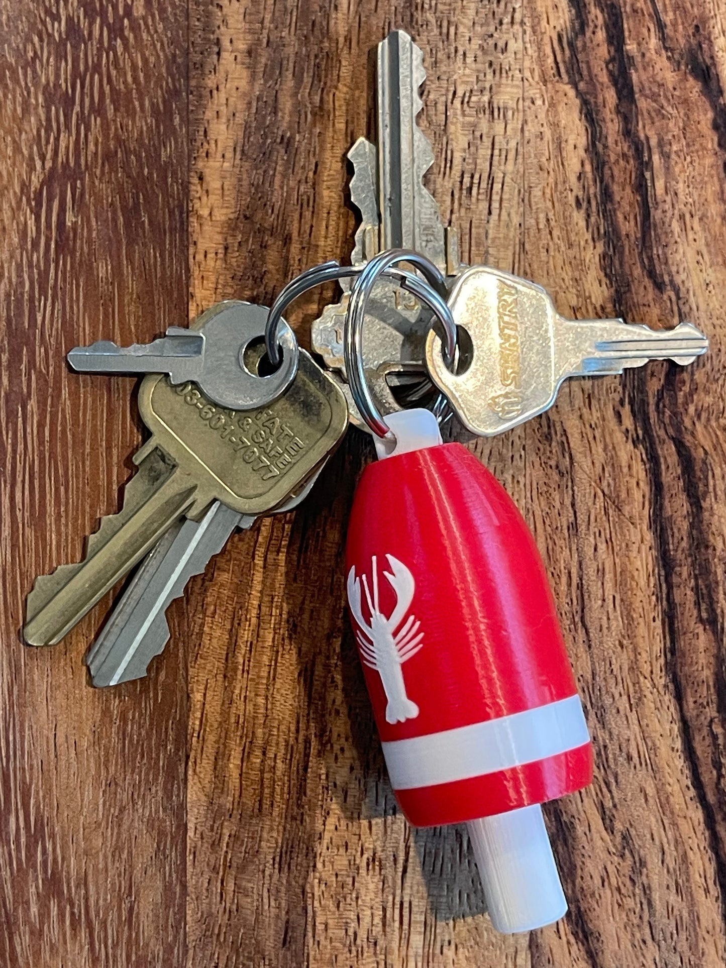 Red White Classic Lobster Keychain Buoy (RWL)