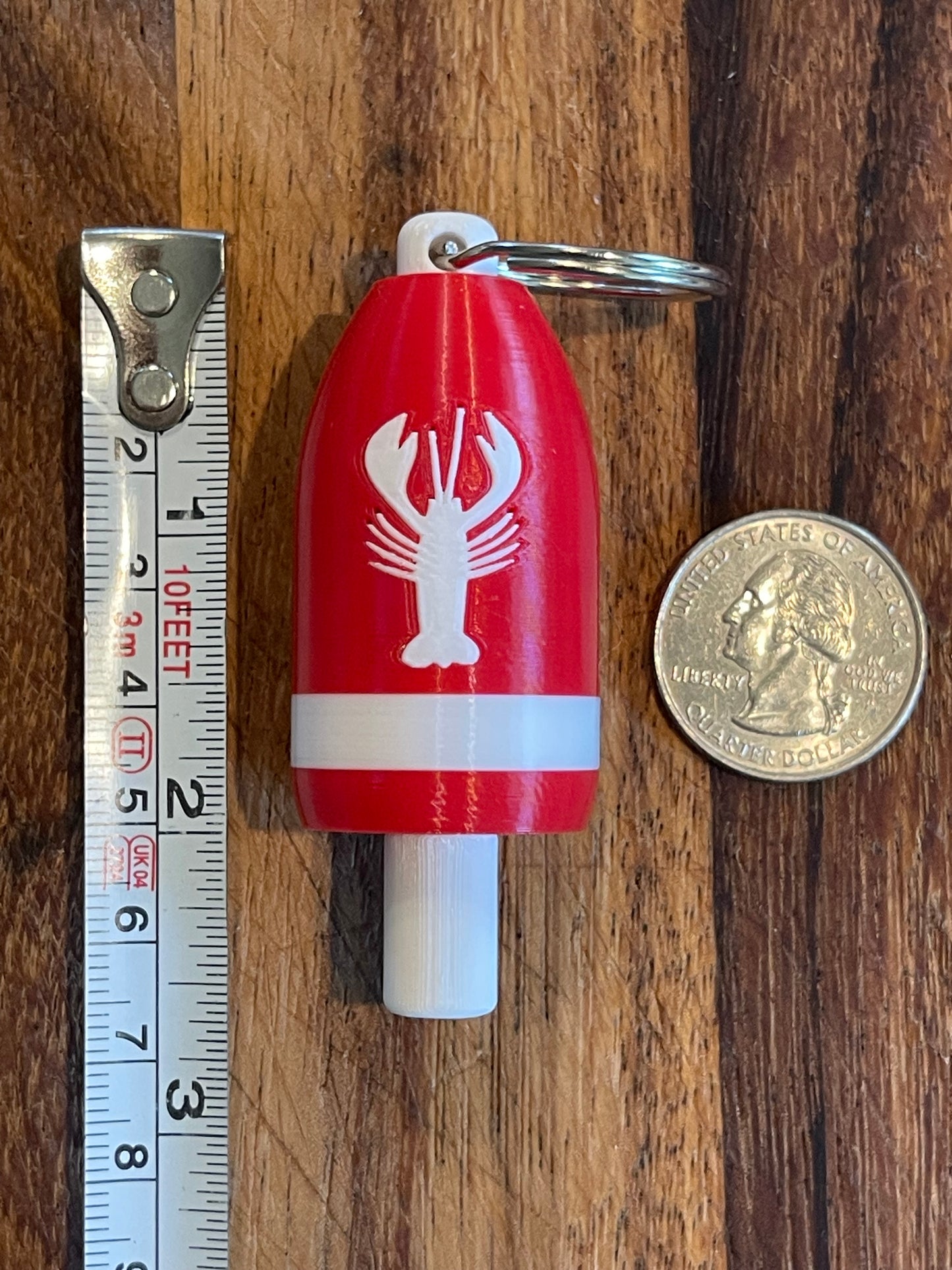 Red White Classic Lobster Keychain Buoy (RWL)