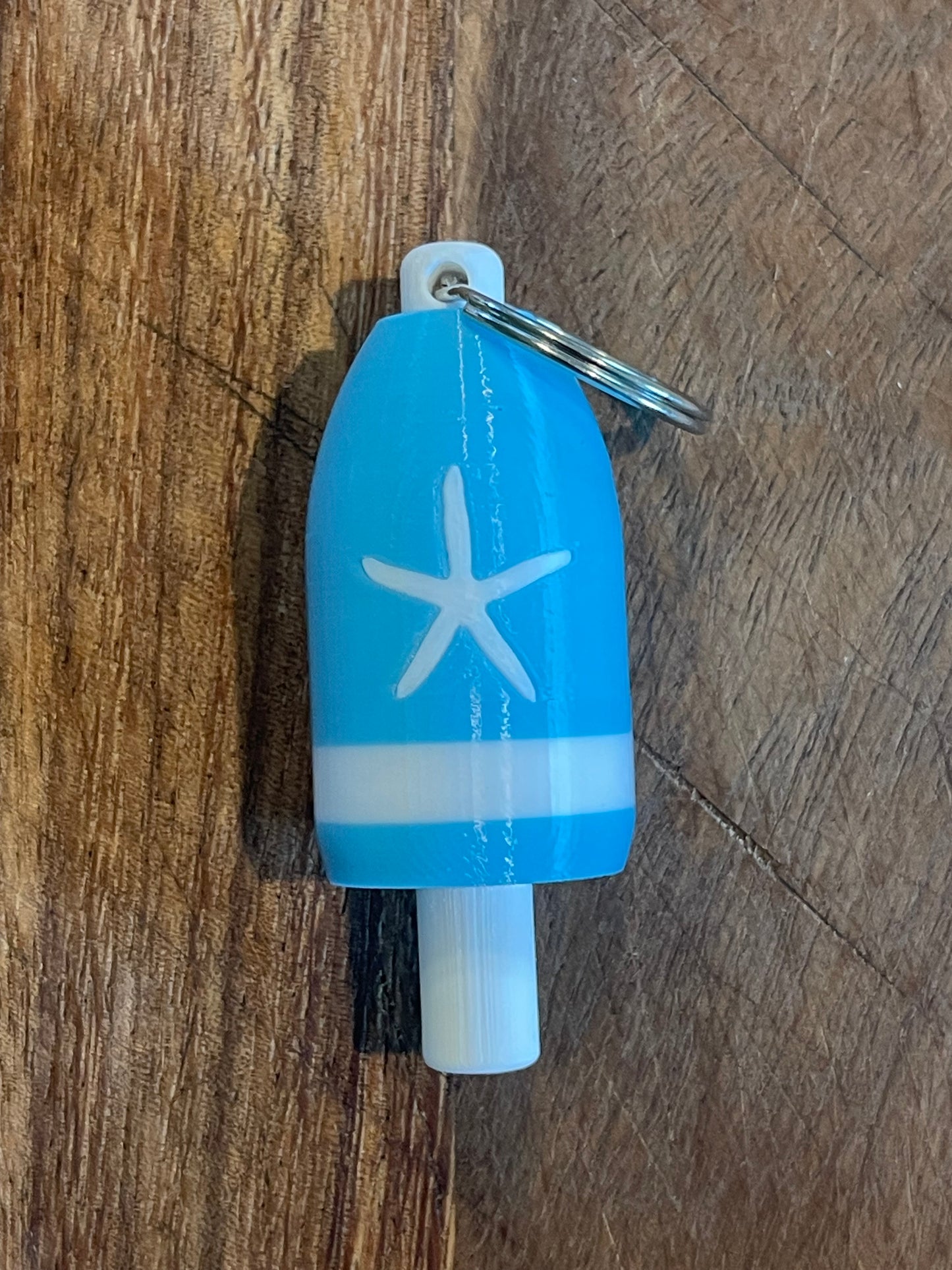 Light Blue White Starfish Keychain Buoy (LBWSF)