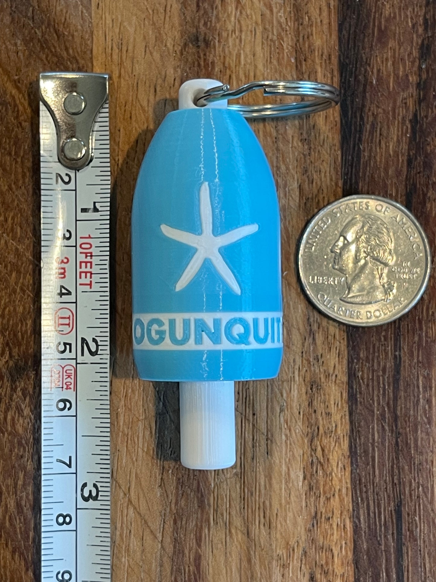 Light Blue White Starfish Keychain Buoy (LBWSF)
