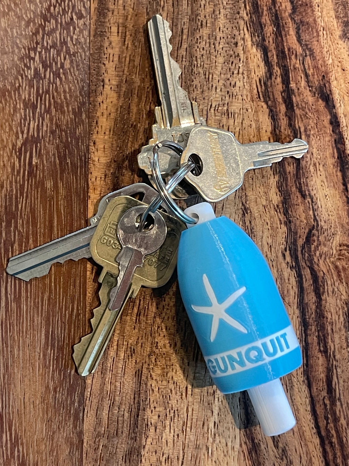 Light Blue White Starfish Keychain Buoy (LBWSF)