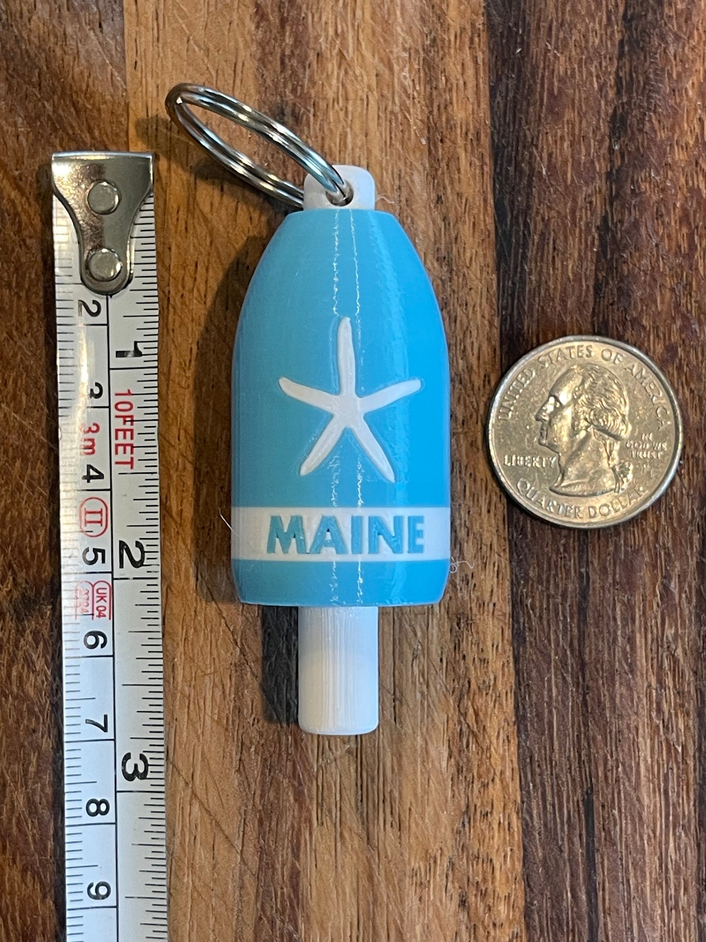 Light Blue White Starfish Keychain Buoy (LBWSF)