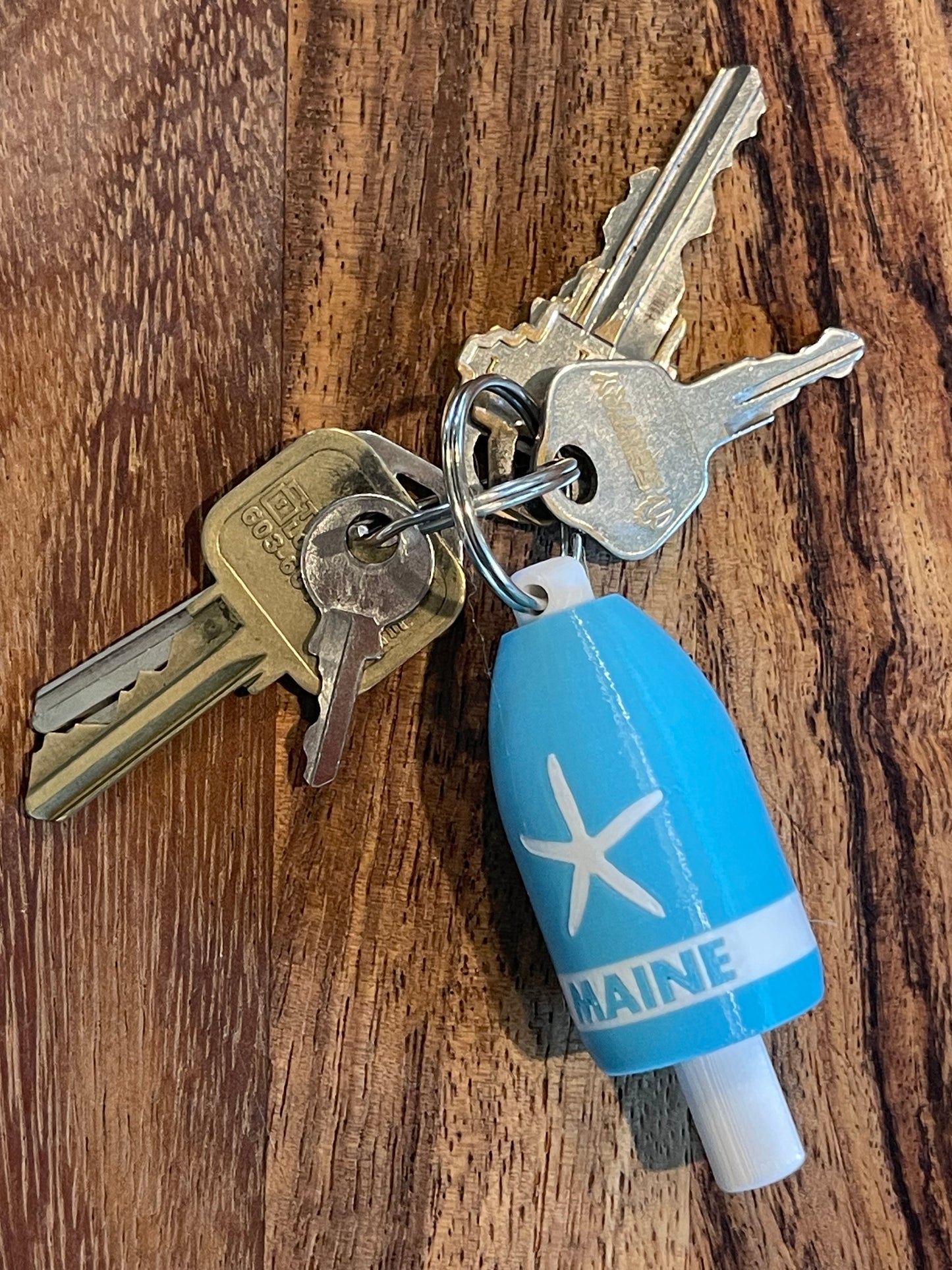 Light Blue White Starfish Keychain Buoy (LBWSF)