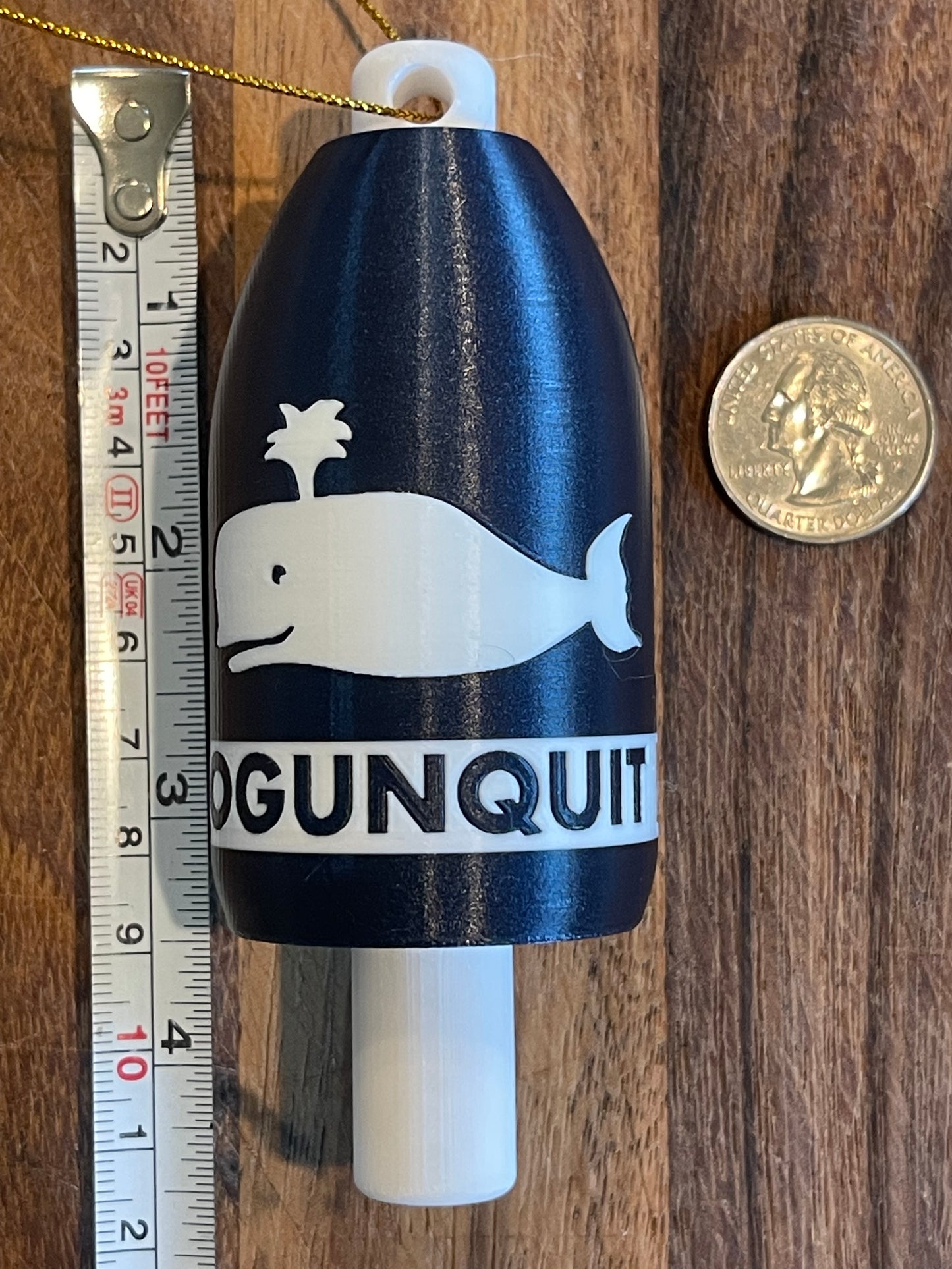 Navy White Whale Lobster Buoy Christmas Ornament (NWW)