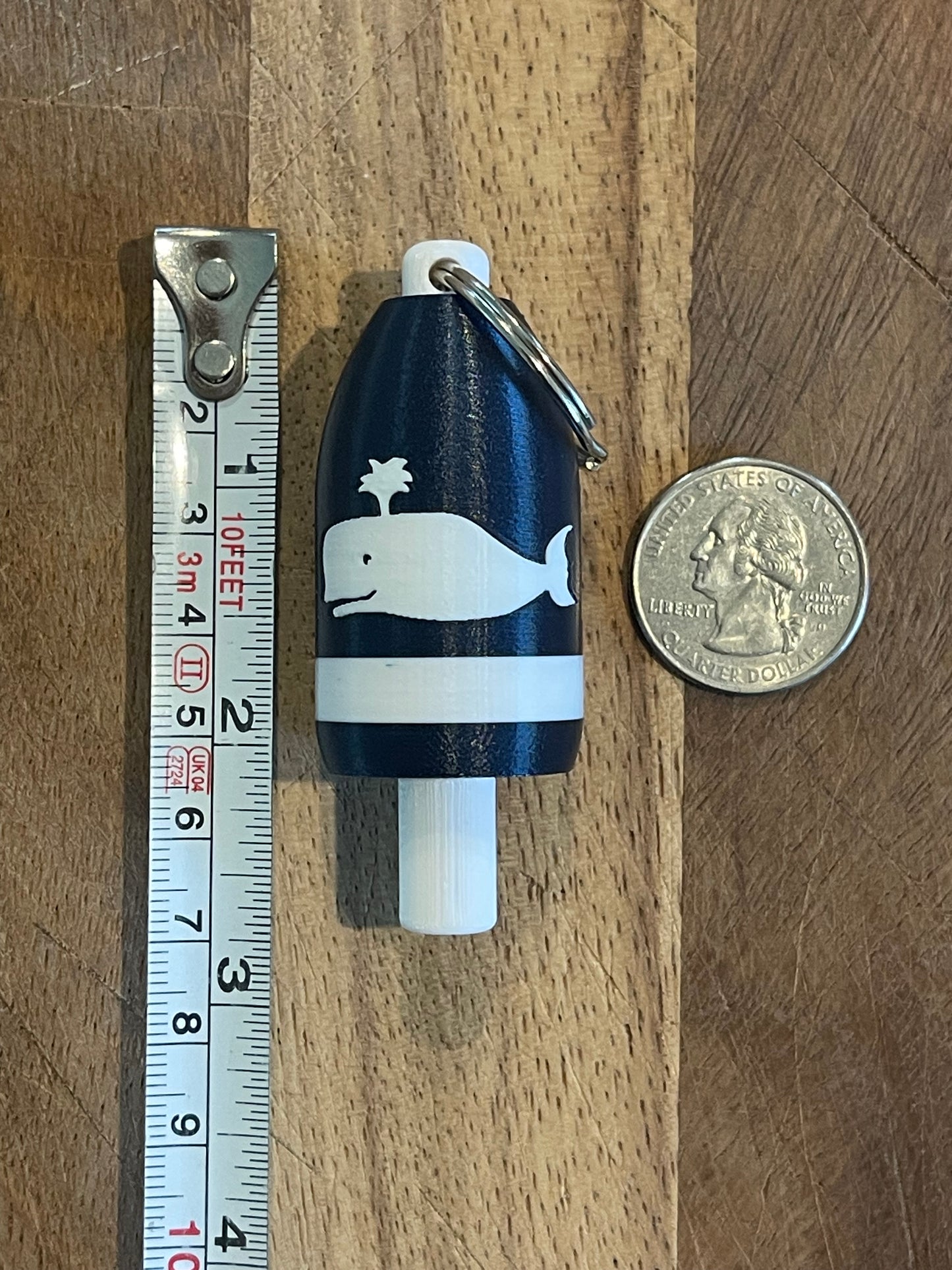 Navy White Whale Keychain Buoy (NWW)