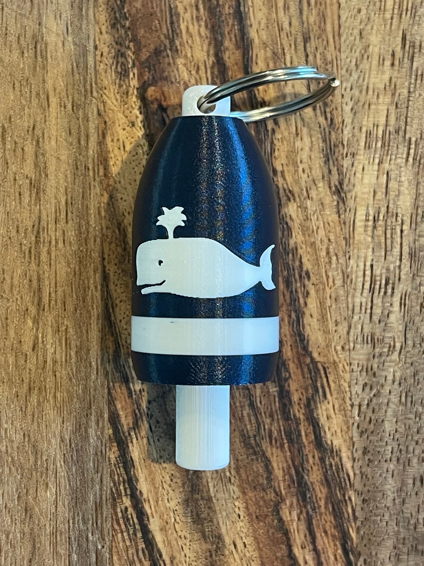Navy White Whale Keychain Buoy (NWW)