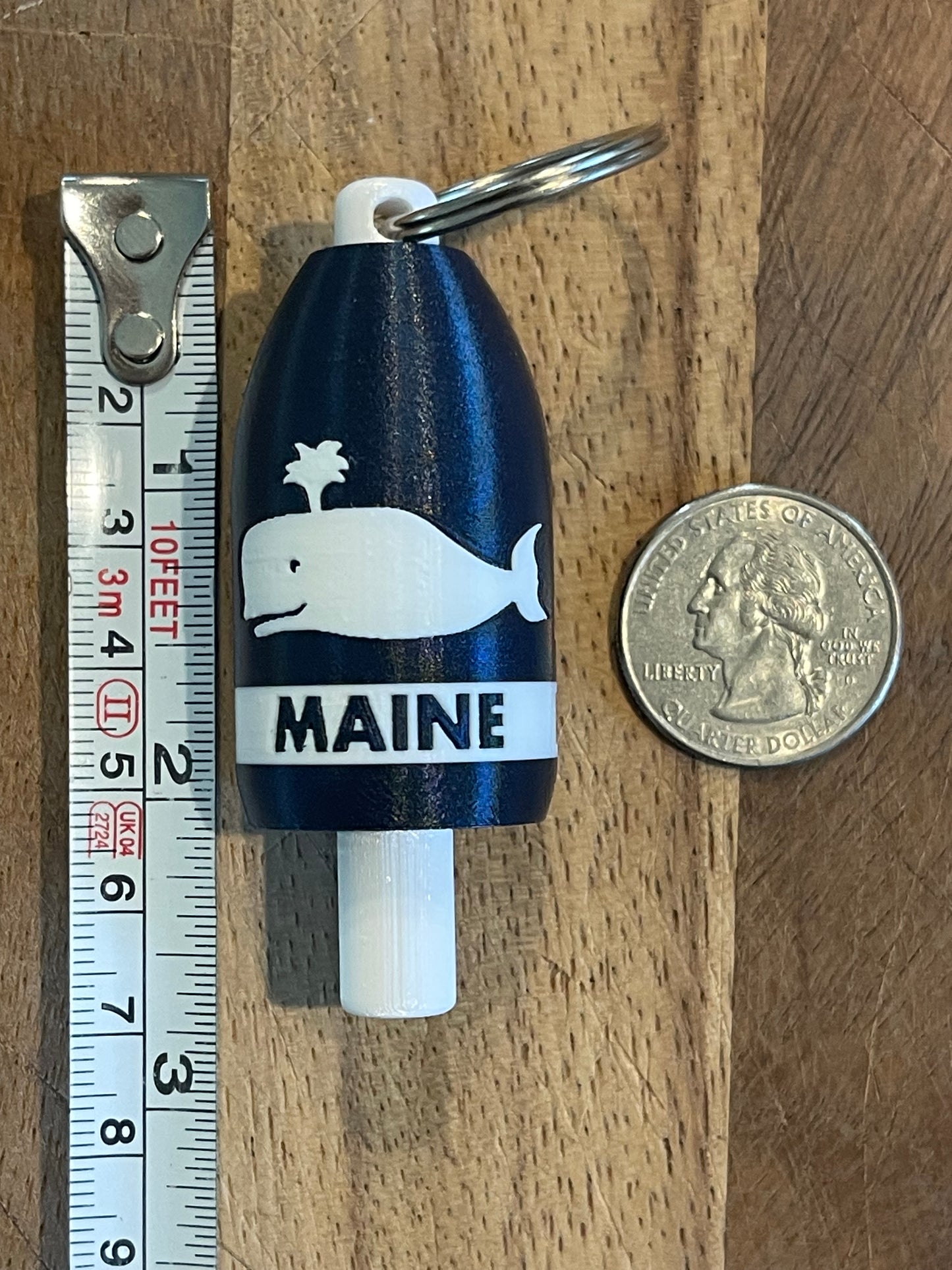 Navy White Whale Keychain Buoy (NWW)