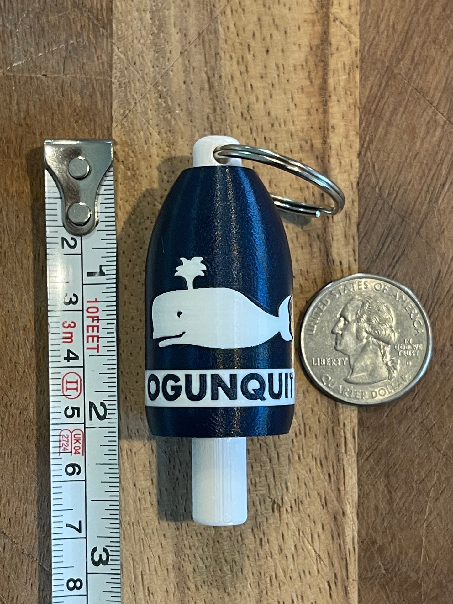 Navy White Whale Keychain Buoy (NWW)