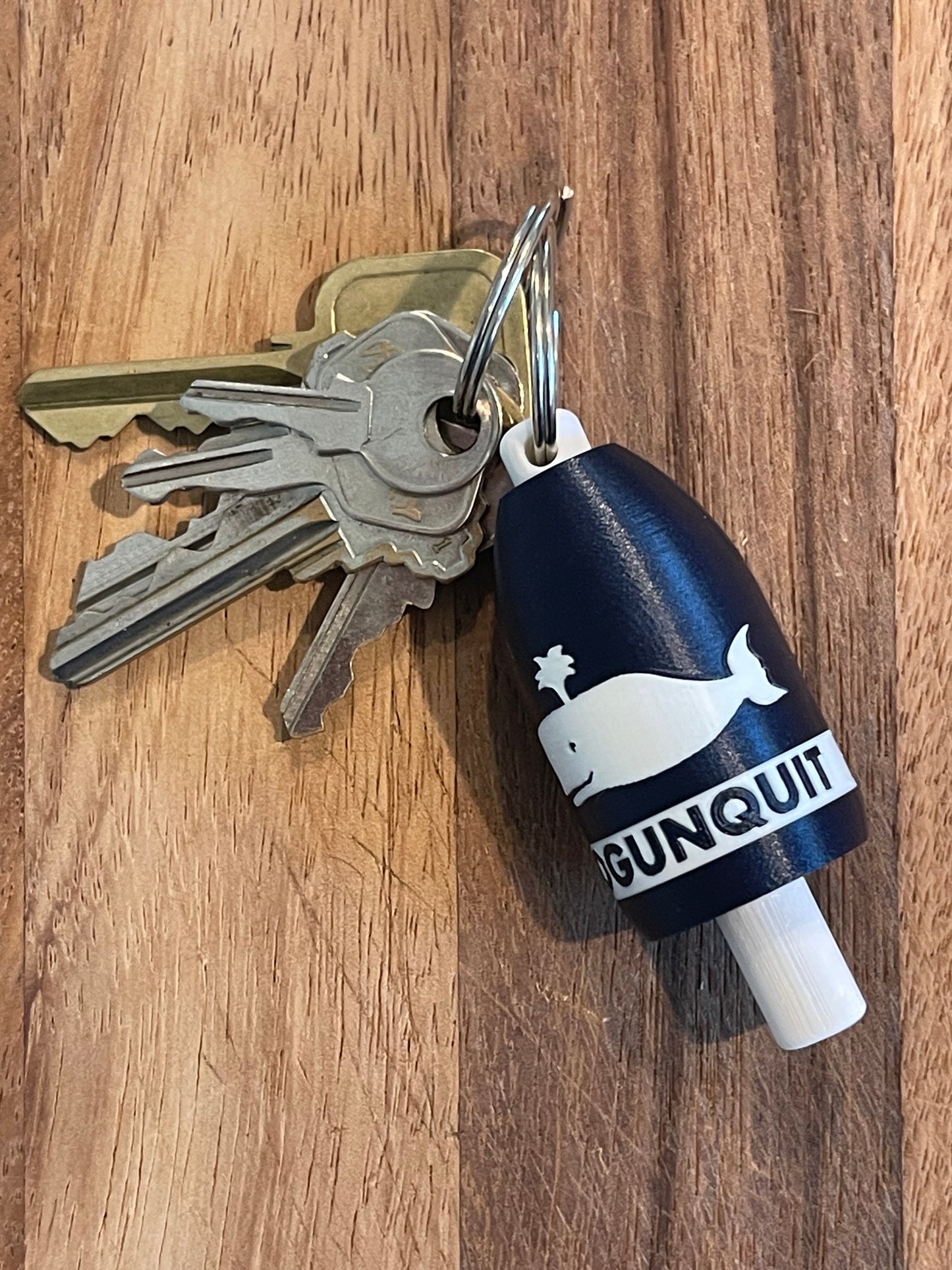 Navy White Whale Keychain Buoy (NWW)
