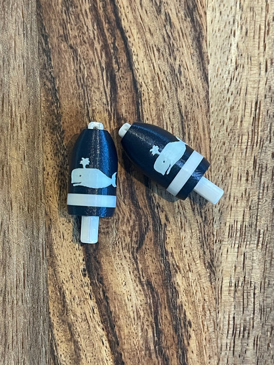 Navy White Whale Lobster Buoy Earrings (NWW)