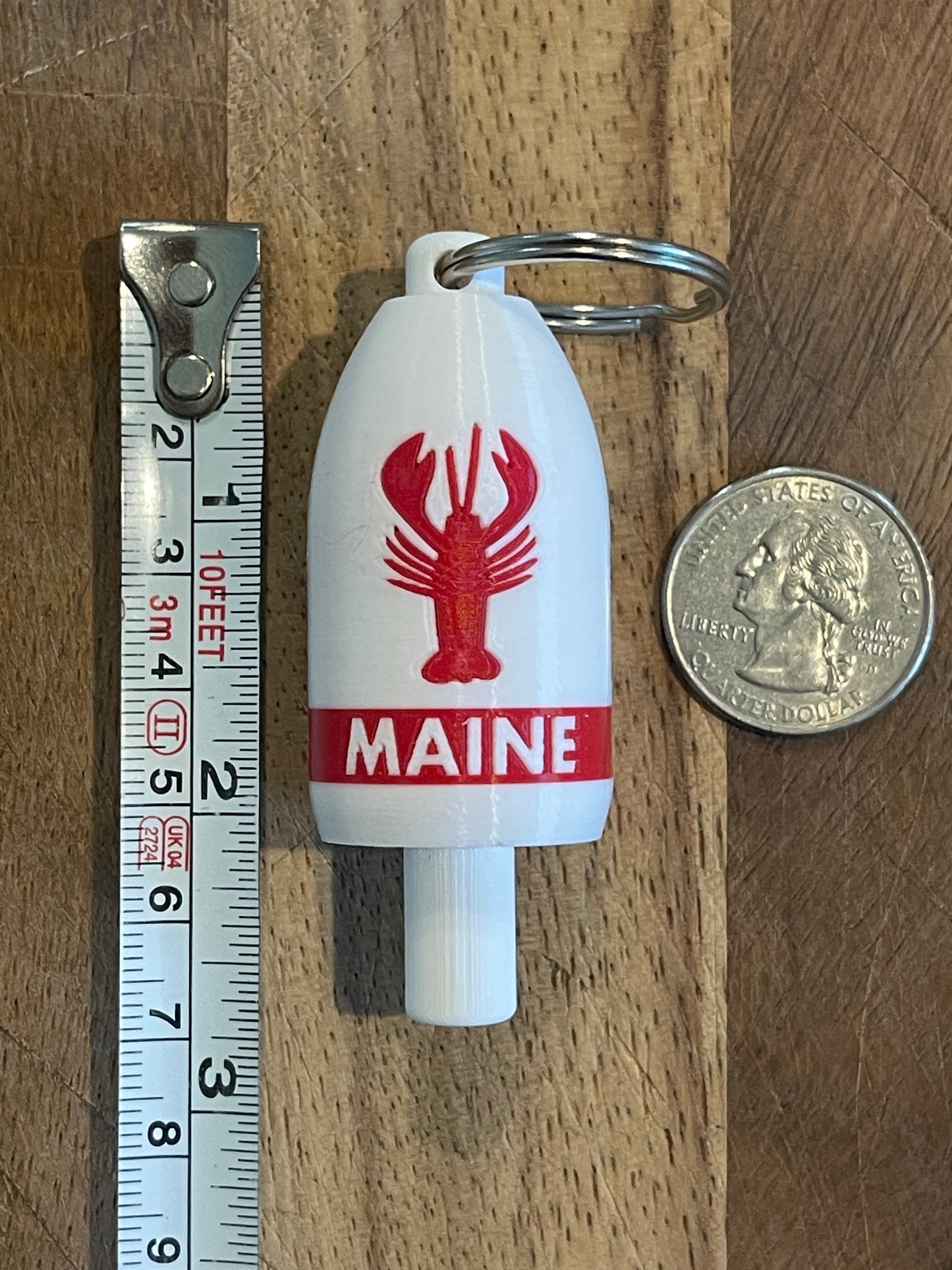 White Red Classic Lobster Keychain Buoy (WRL)