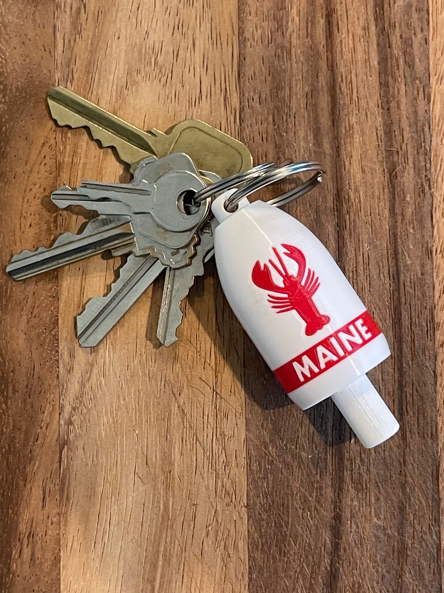 White Red Classic Lobster Keychain Buoy (WRL)