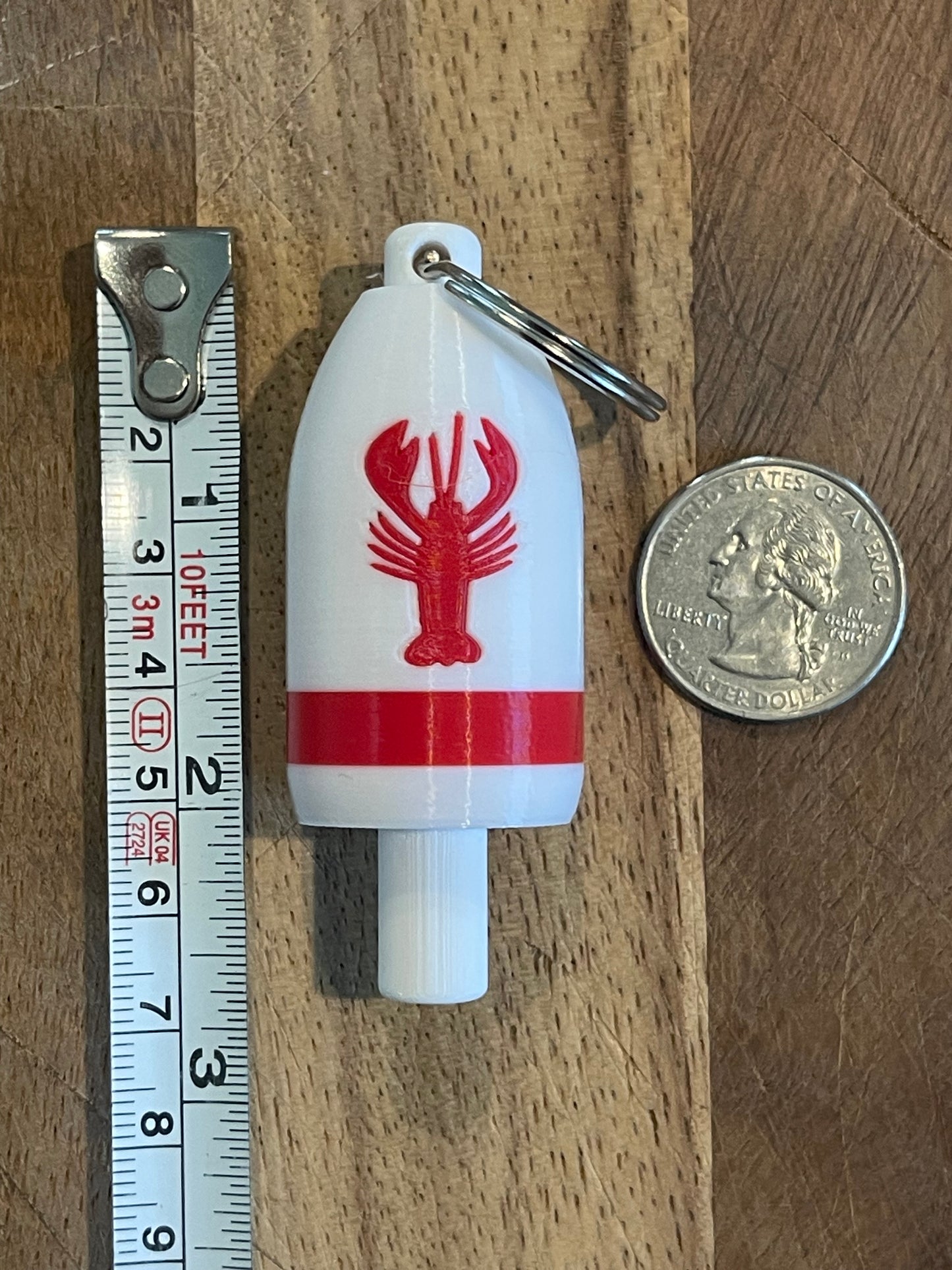 White Red Classic Lobster Keychain Buoy (WRL)