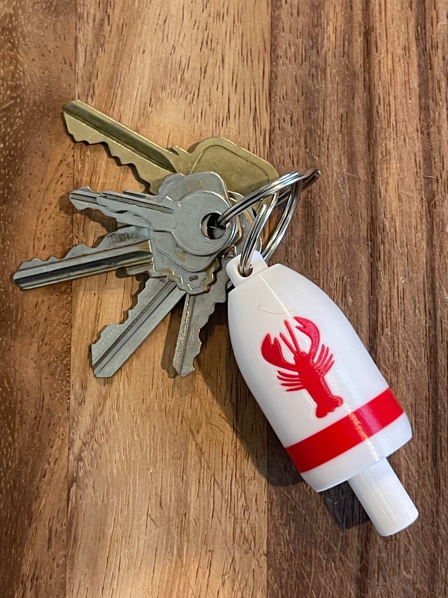 White Red Classic Lobster Keychain Buoy (WRL)
