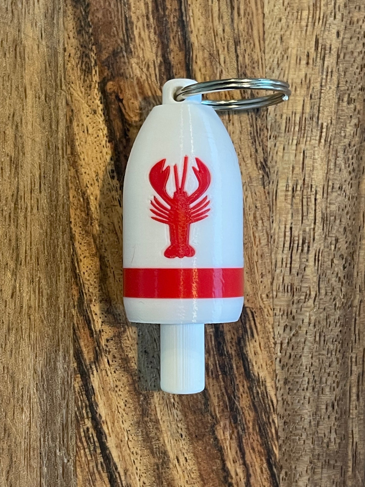 White Red Classic Lobster Keychain Buoy (WRL)