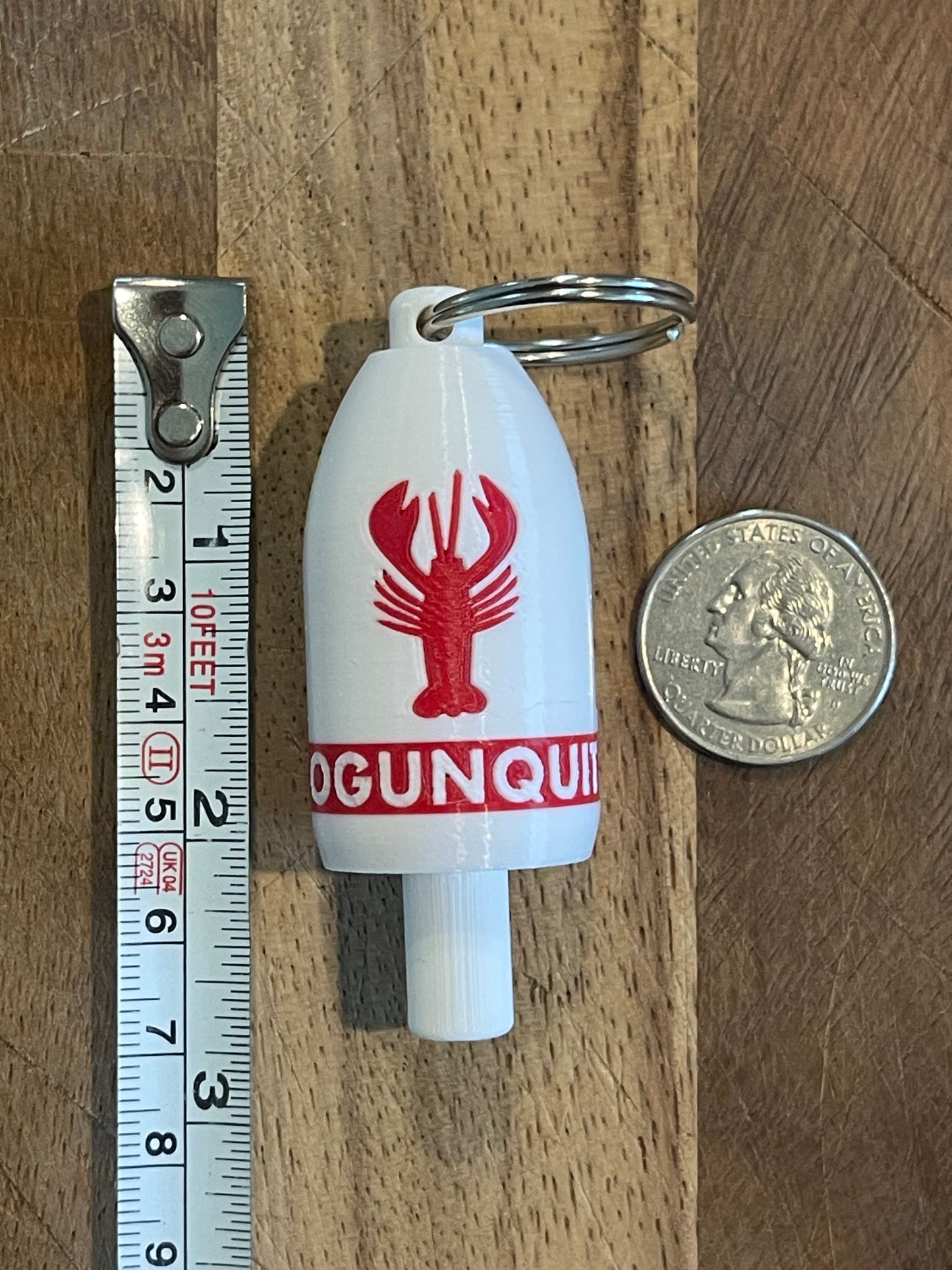 White Red Classic Lobster Keychain Buoy (WRL)