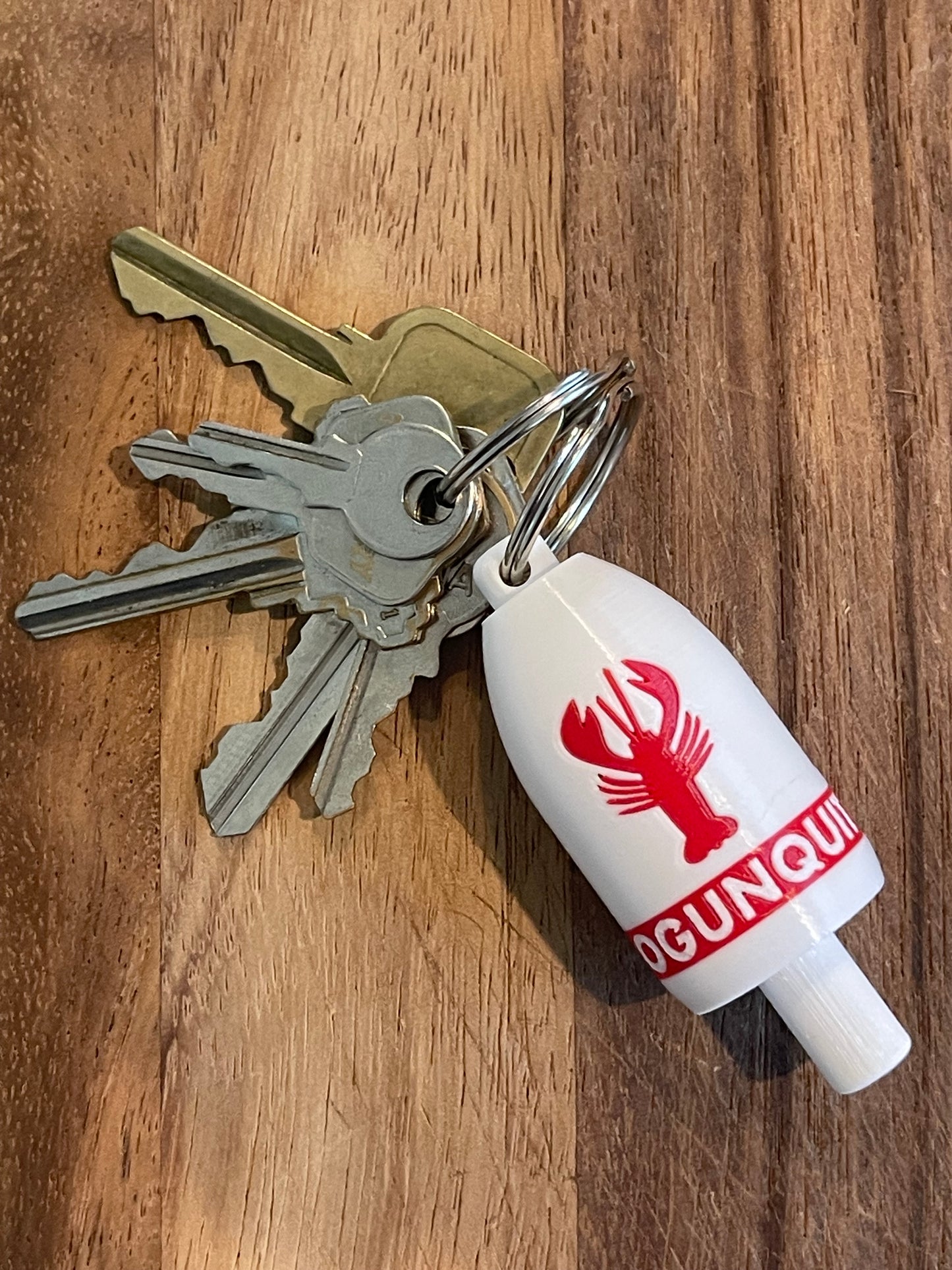 White Red Classic Lobster Keychain Buoy (WRL)