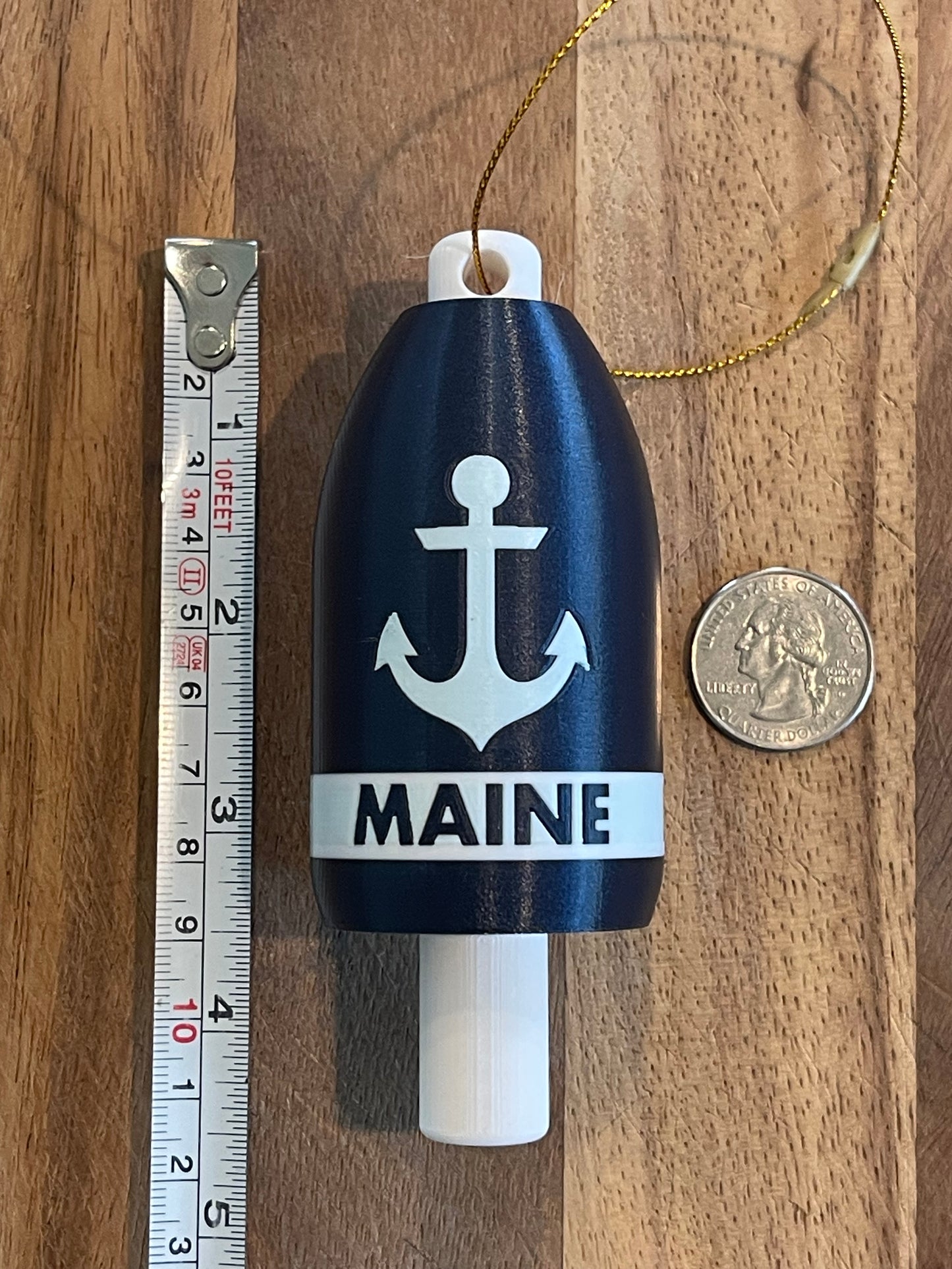 Navy White Anchor Lobster Buoy Christmas Ornament (NWA)