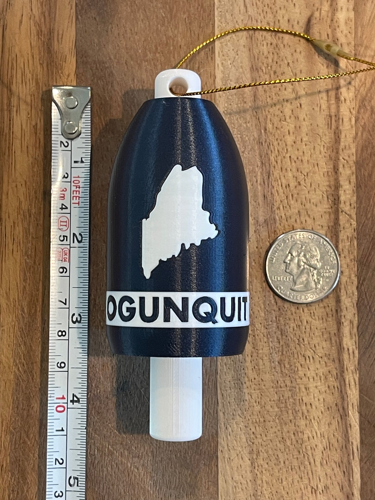 Navy White State of Maine Lobster Buoy Christmas Ornament (NWME)